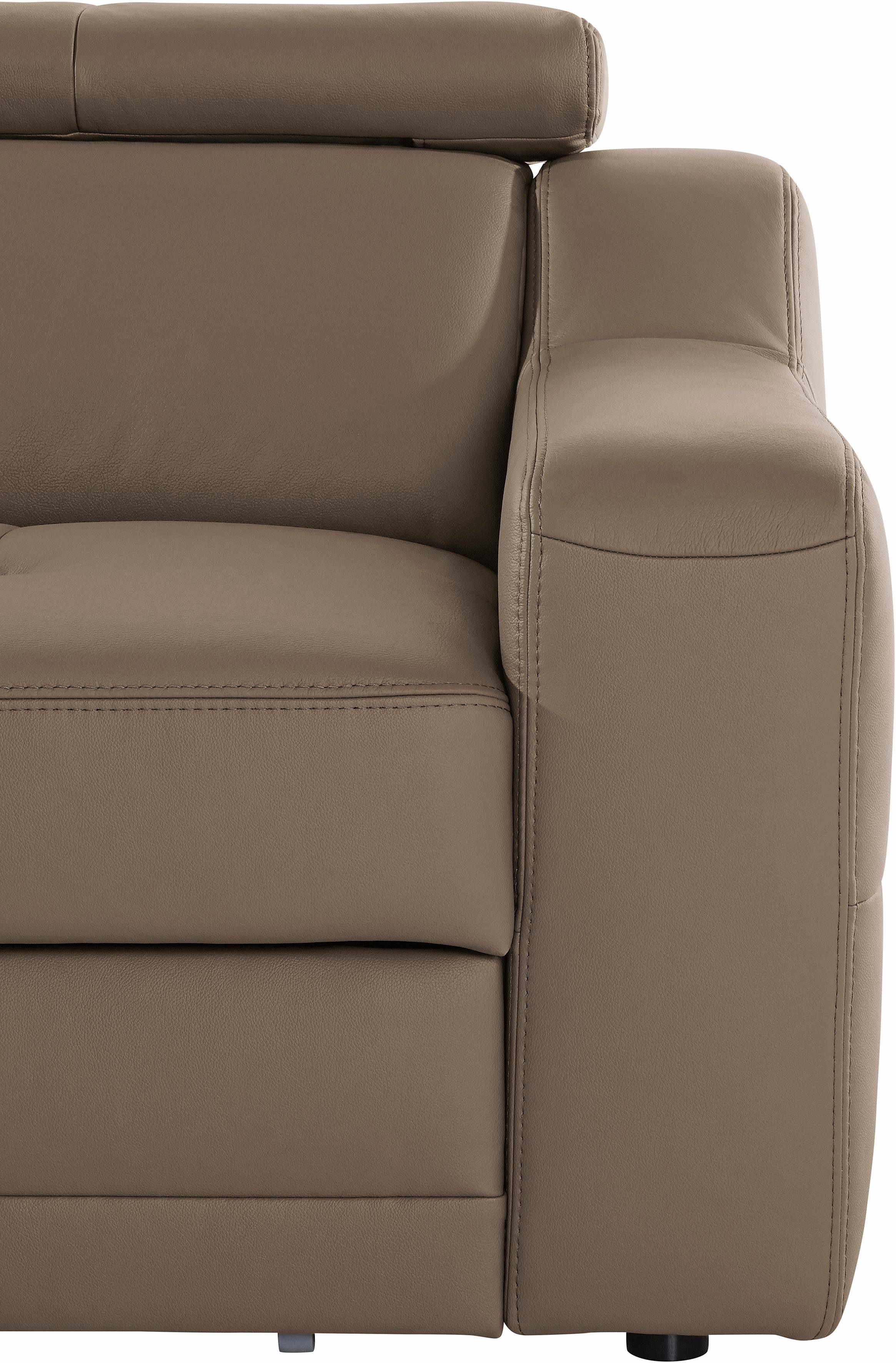 exxpo - sofa fashion Hoekbank Lotos, comfortabel en functioneel, L-vorm met verstelbare hoofdsteun resp. rugleuning, naar keuze met slaapfunctie