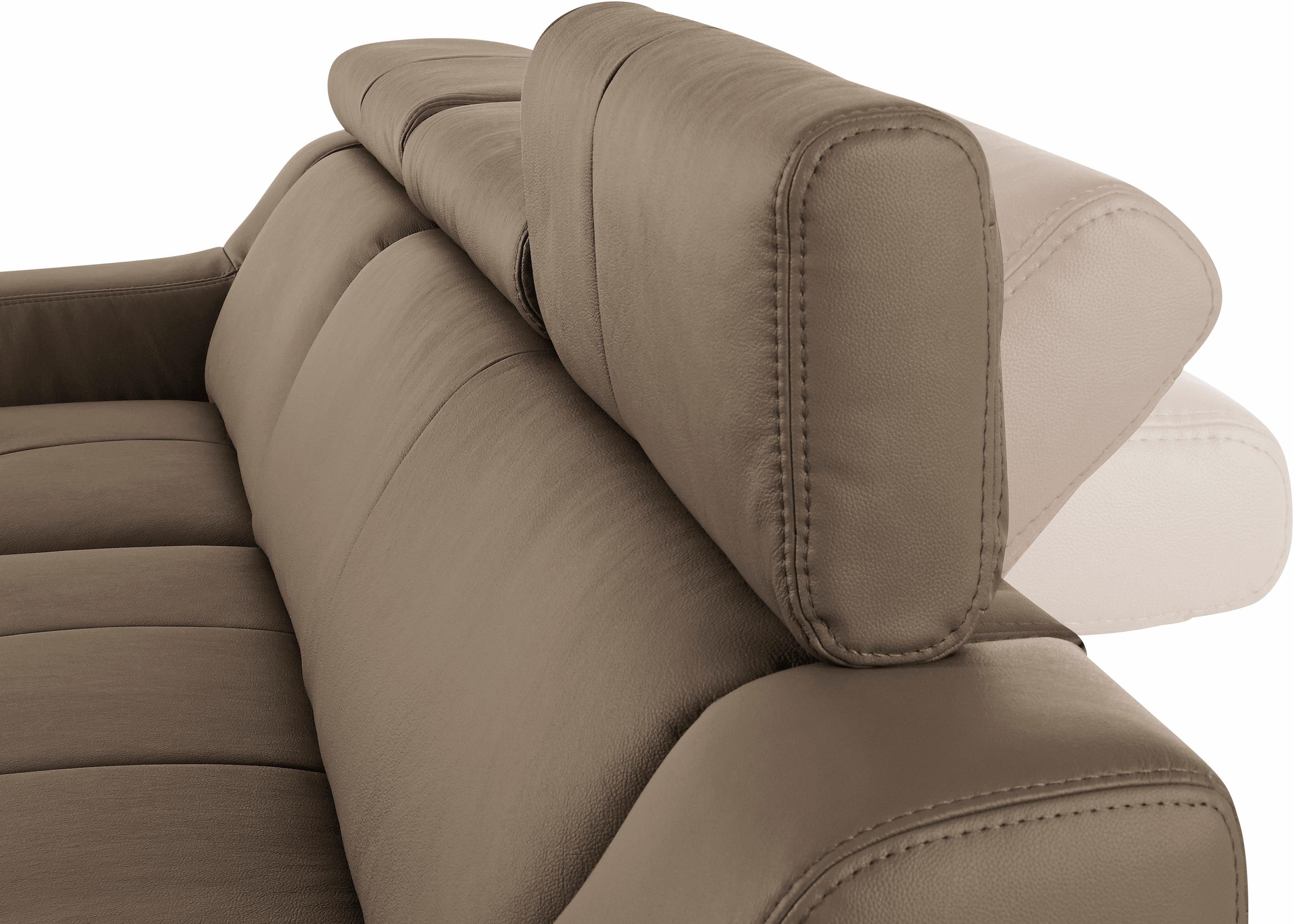 exxpo - sofa fashion Hoekbank Lotos, comfortabel en functioneel, L-vorm met verstelbare hoofdsteun resp. rugleuning, naar keuze met slaapfunctie