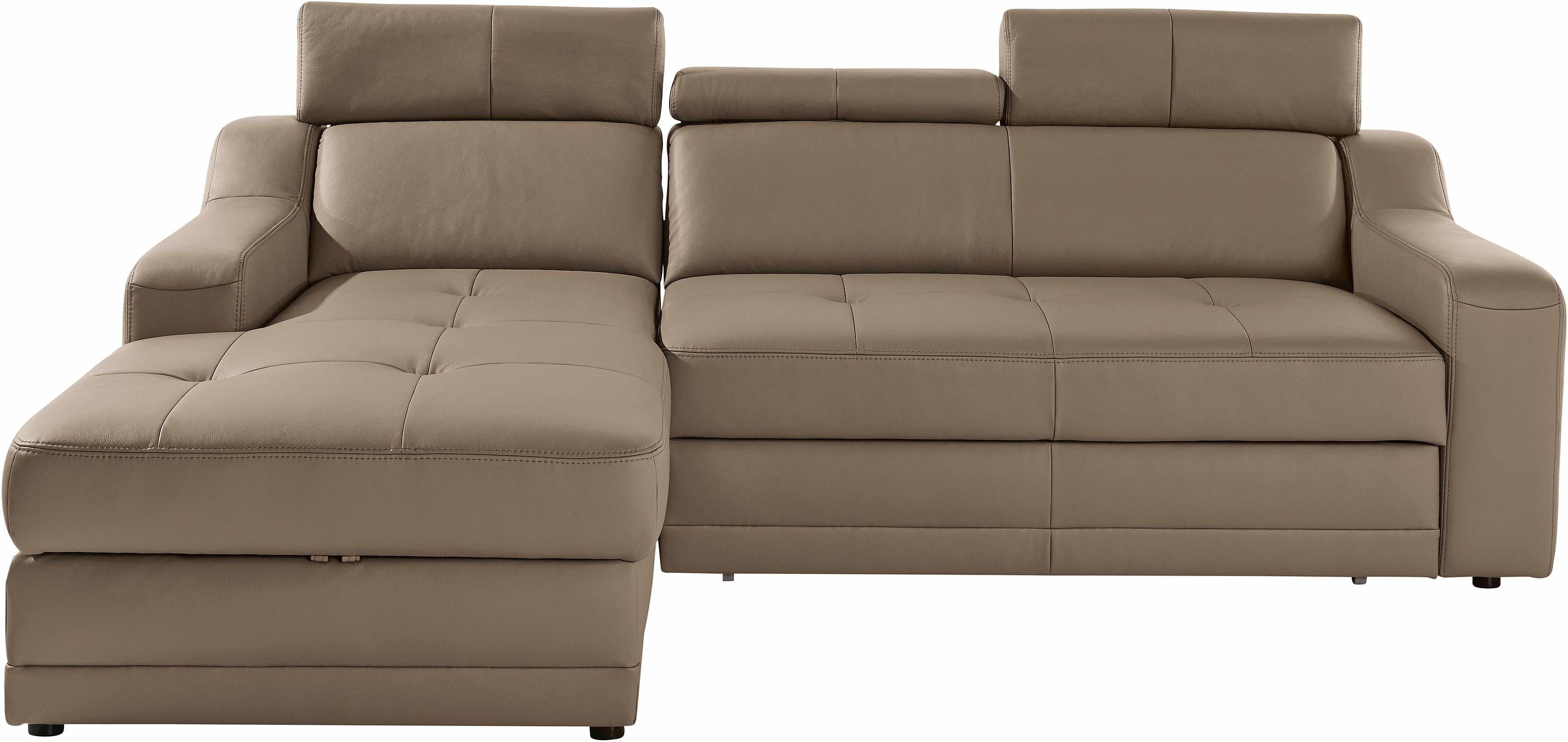 exxpo - sofa fashion Hoekbank Lotos, comfortabel en functioneel, L-vorm met verstelbare hoofdsteun resp. rugleuning, naar keuze met slaapfunctie