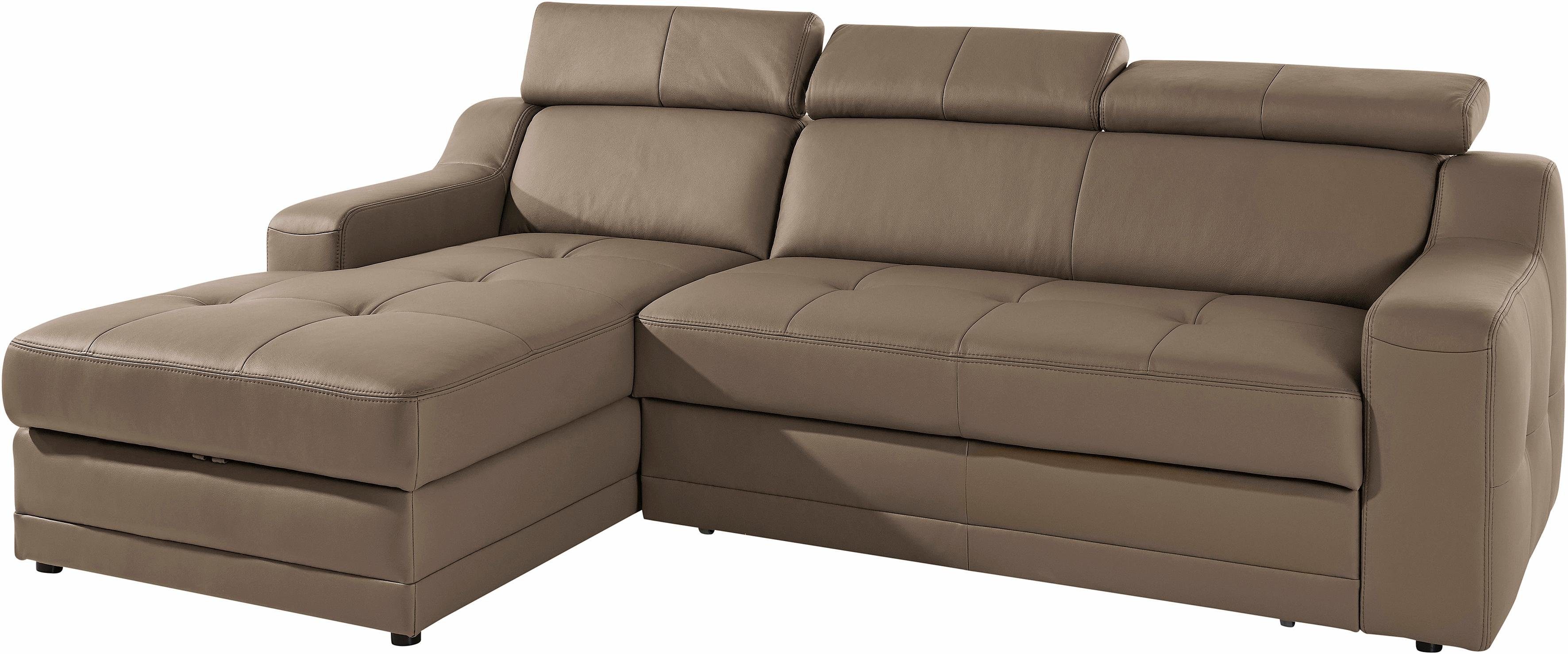 exxpo - sofa fashion Hoekbank Lotos, comfortabel en functioneel, L-vorm met verstelbare hoofdsteun resp. rugleuning, naar keuze met slaapfunctie