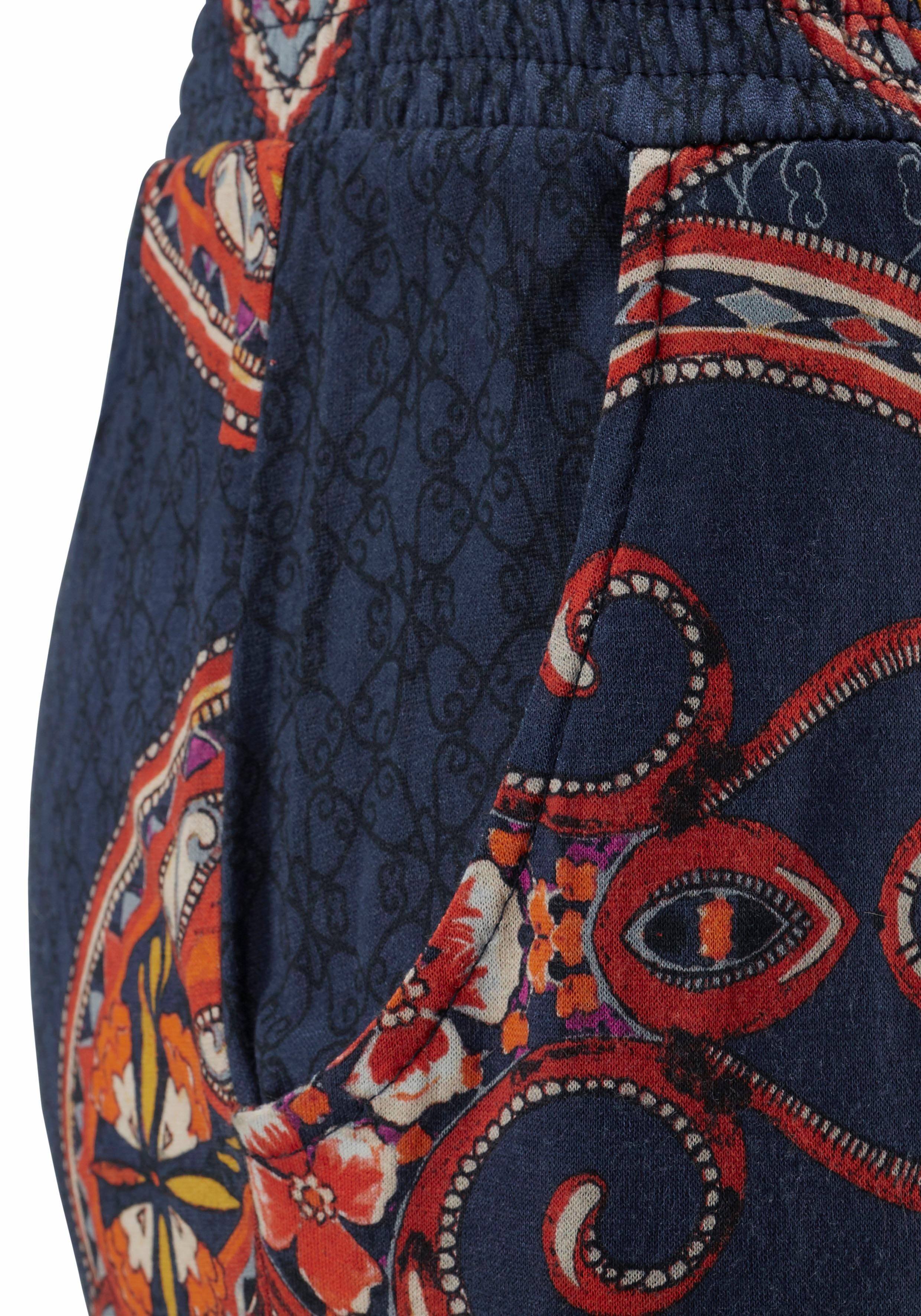 Lascana Strandbroek met paisley print en zakken, lichtgewicht jersey broek, elastisch