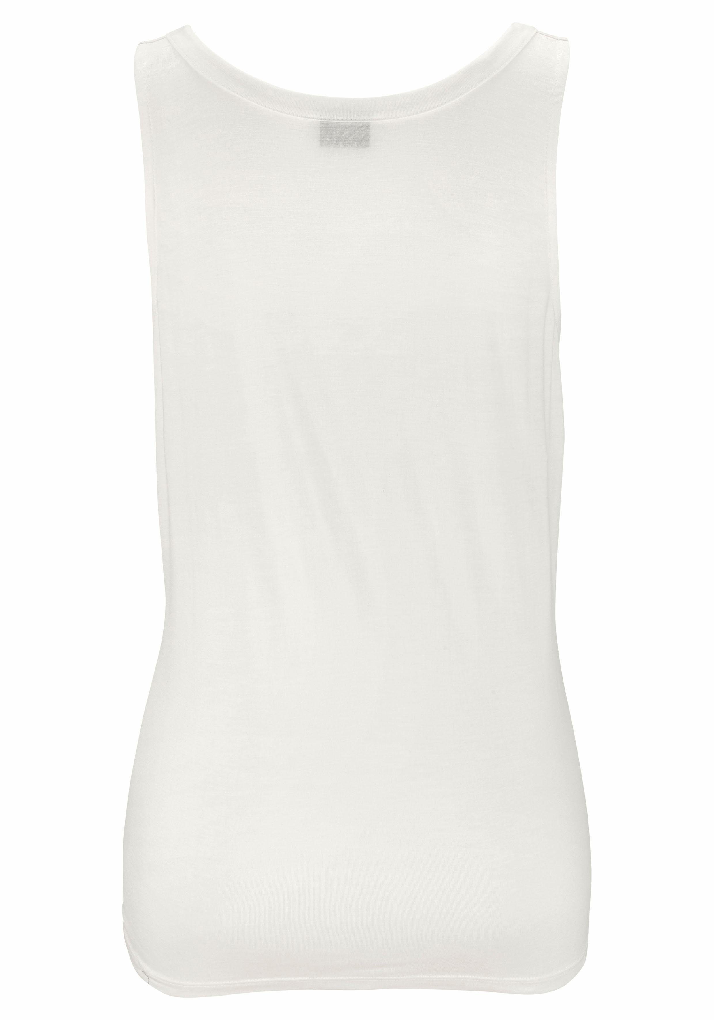 Lascana Tanktop met decoratief accessoire, casual blusentop, elegant