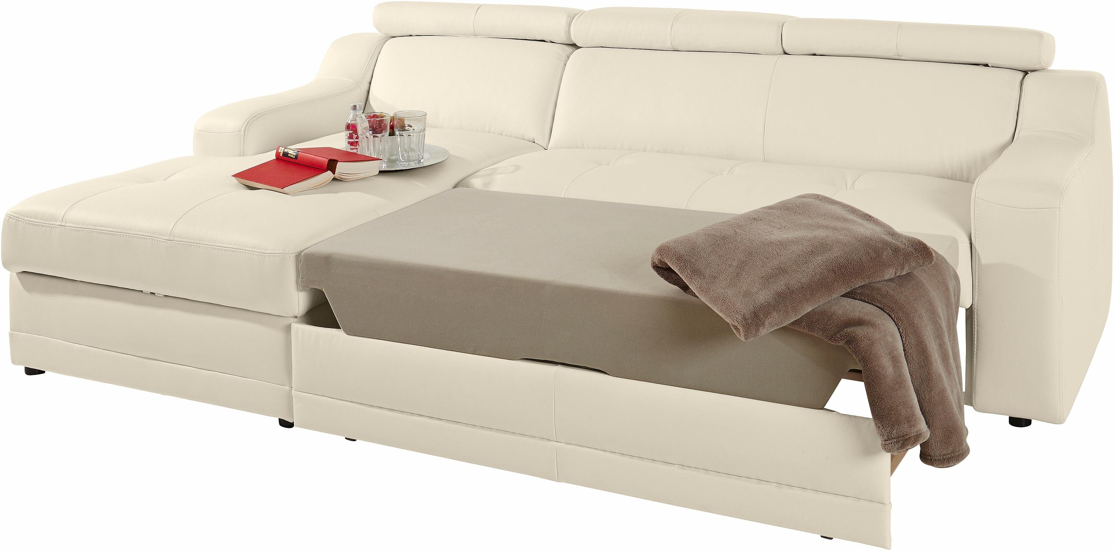exxpo - sofa fashion Hoekbank Lotos, comfortabel en functioneel, L-vorm met verstelbare hoofdsteun resp. rugleuning, naar keuze met slaapfunctie