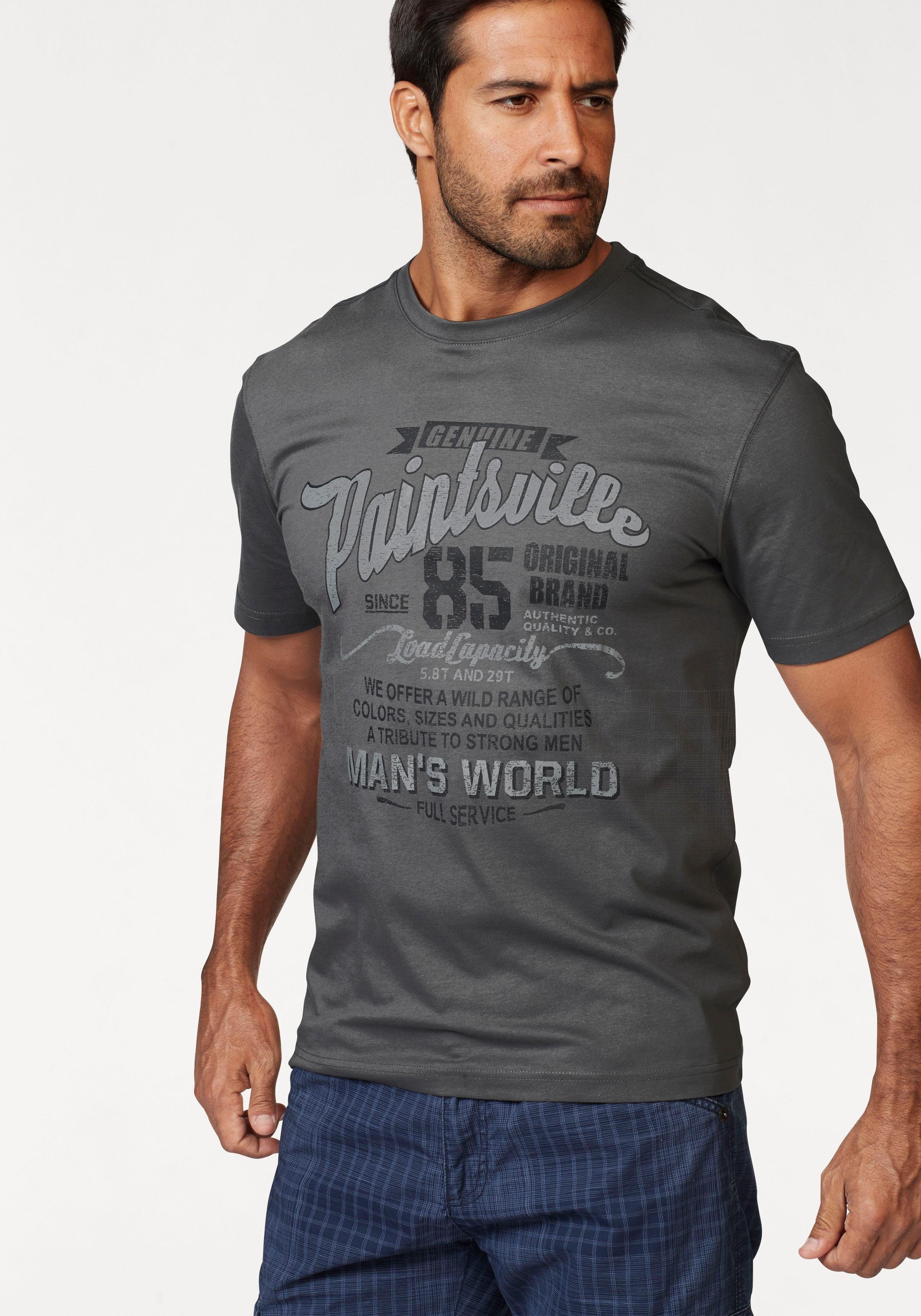 man's world t-shirt met print grijs