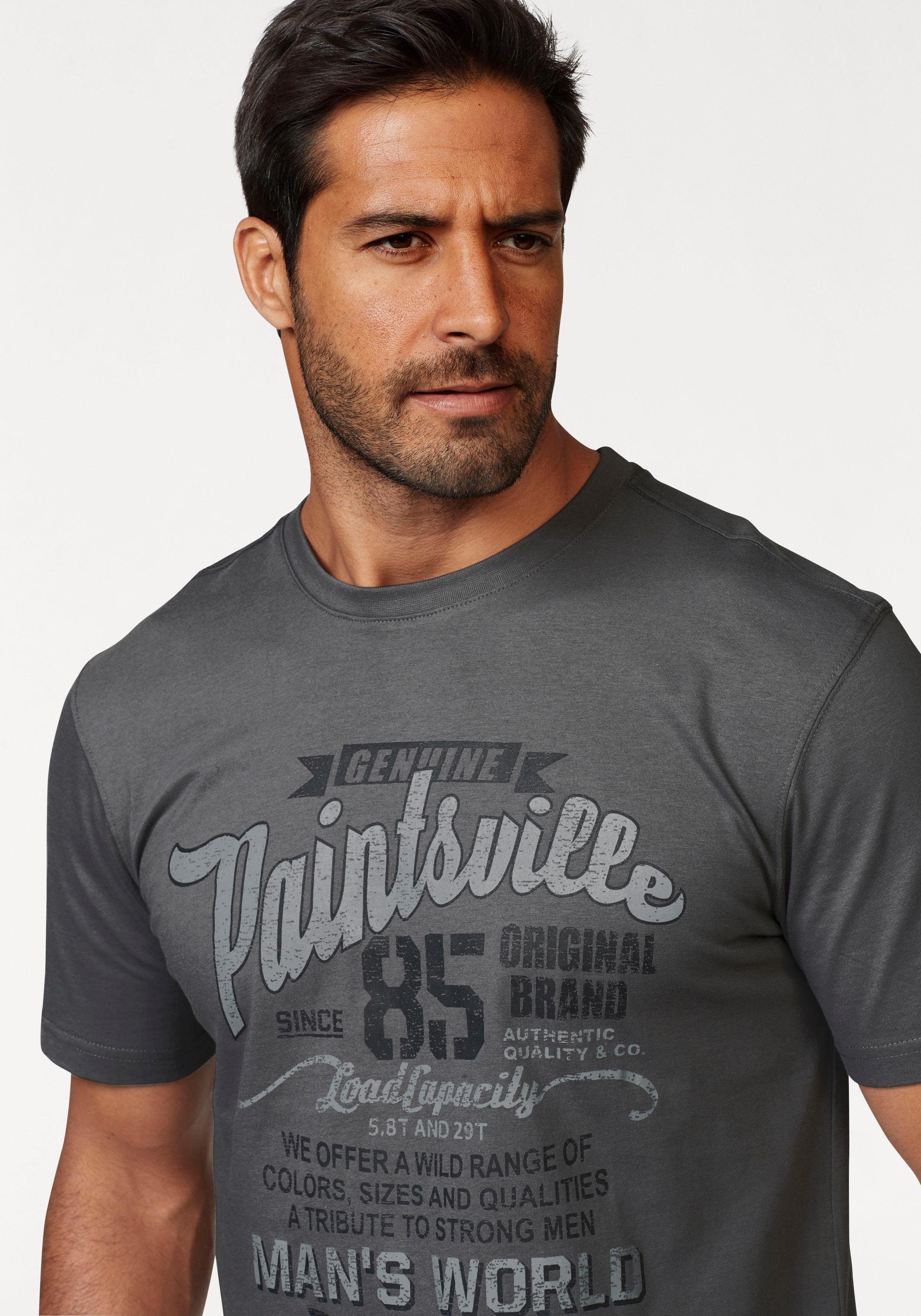 Man's World T-shirt Korte mouwen, met stijlvolle print, ronde hals, van katoen
