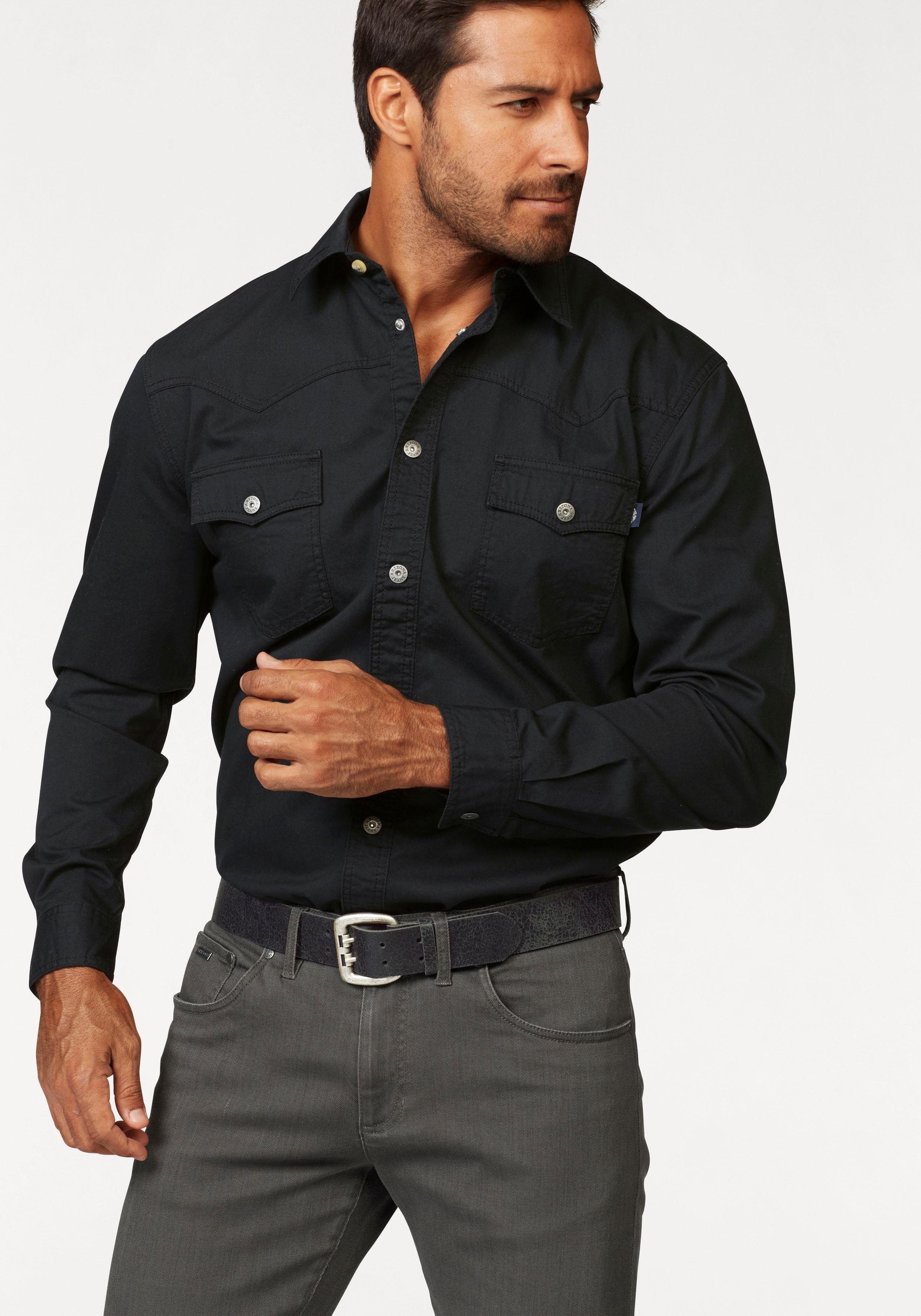 arizona overhemd met lange mouwen in westernstijl zwart