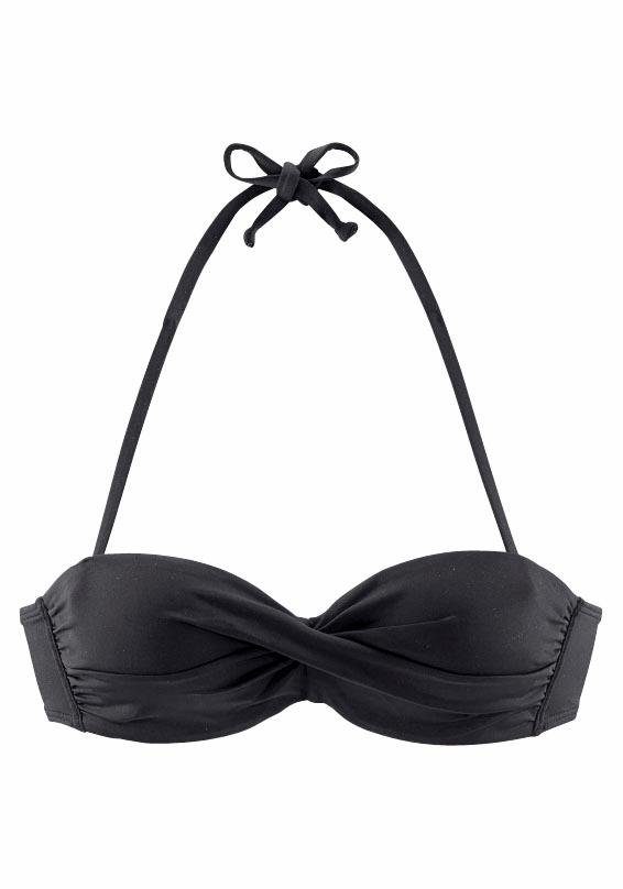 s.Oliver RED LABEL Beachwear Bandeau-bikinitop Spain in effen kleuren met wikkel-look