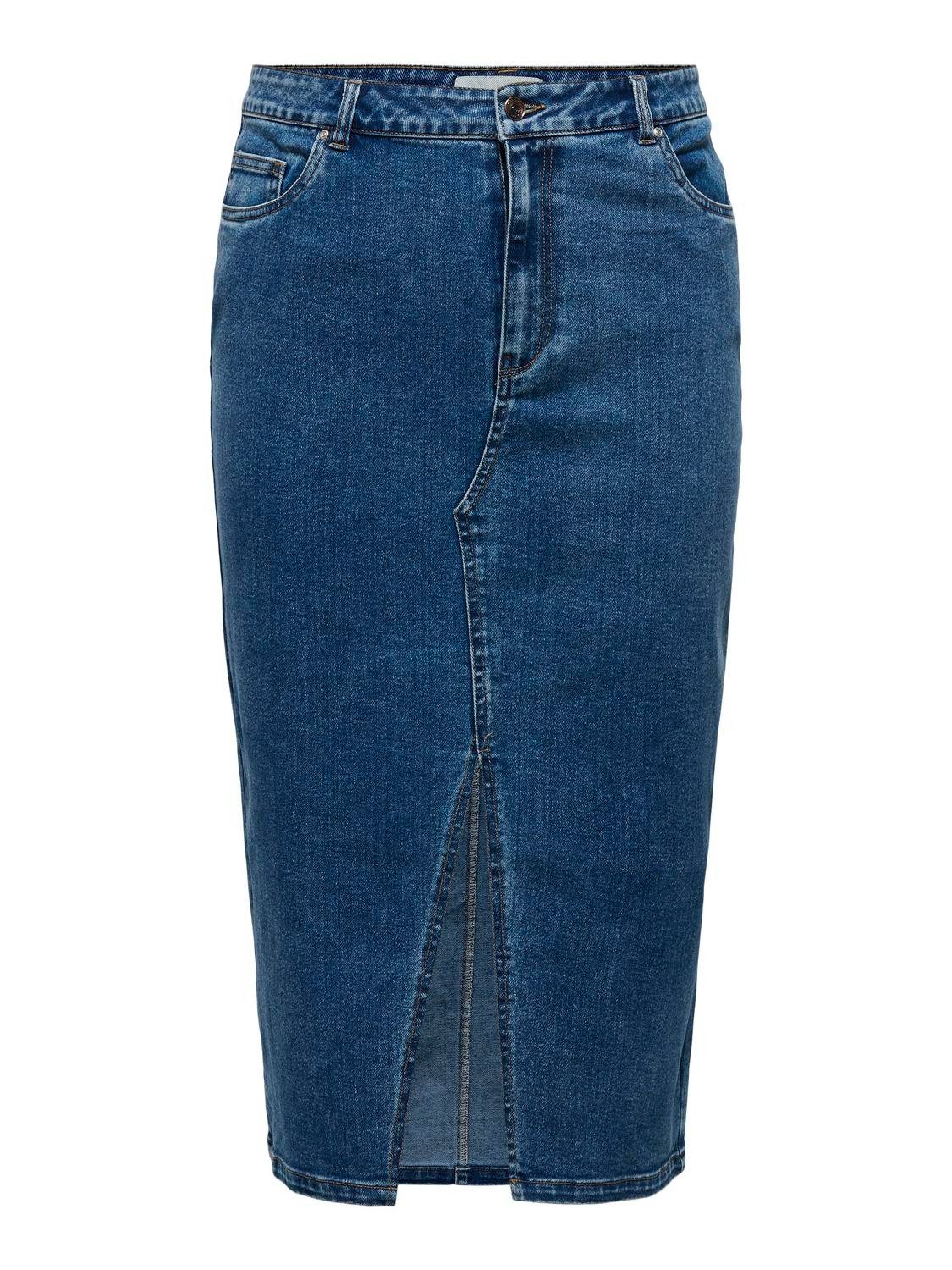 ONLY CARMAKOMA Jeans rok CARSIRI FRONT SLIT SKIRT DNM GUA NOOS