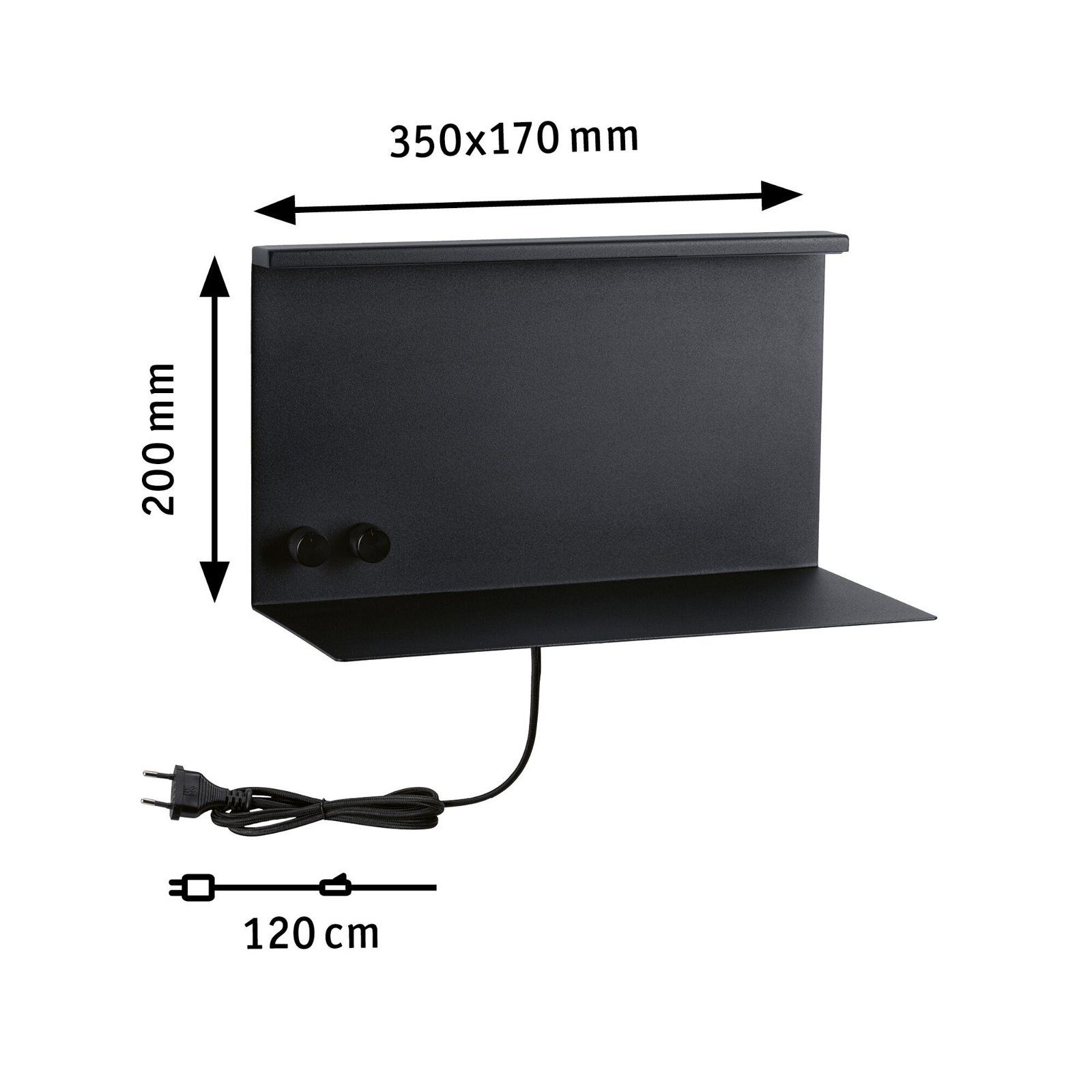 Paulmann Led-wandlamp Jarina 4,5W/1,6W USBC 230V 3000K Metaal