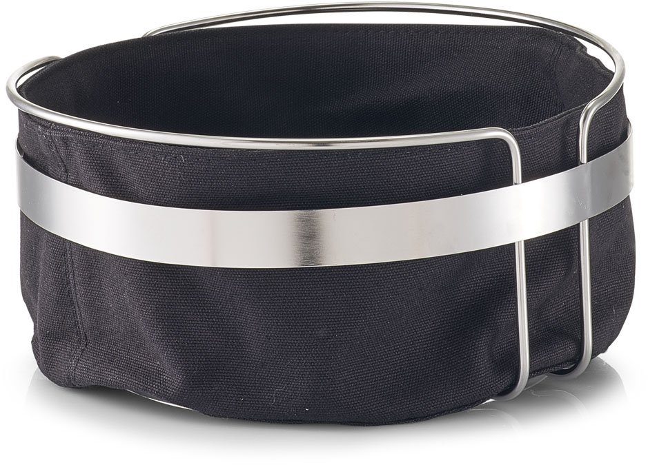 Zeller Present Broodmand met stoffen tas (1-delig) voedsel bewaardozen zwart