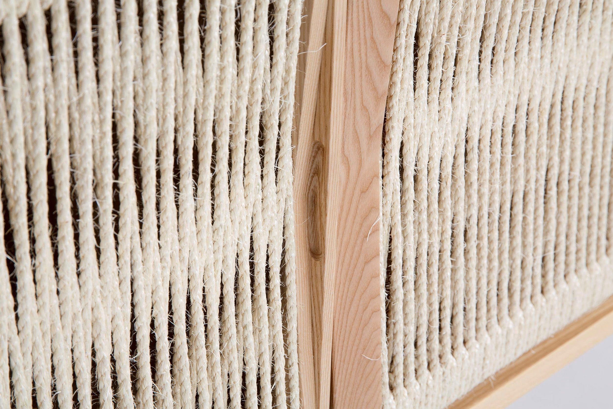 Woodman Highboard Lidia Opbergkast, deurfronten van gevlochten hennepkoord, breedte 90 cm