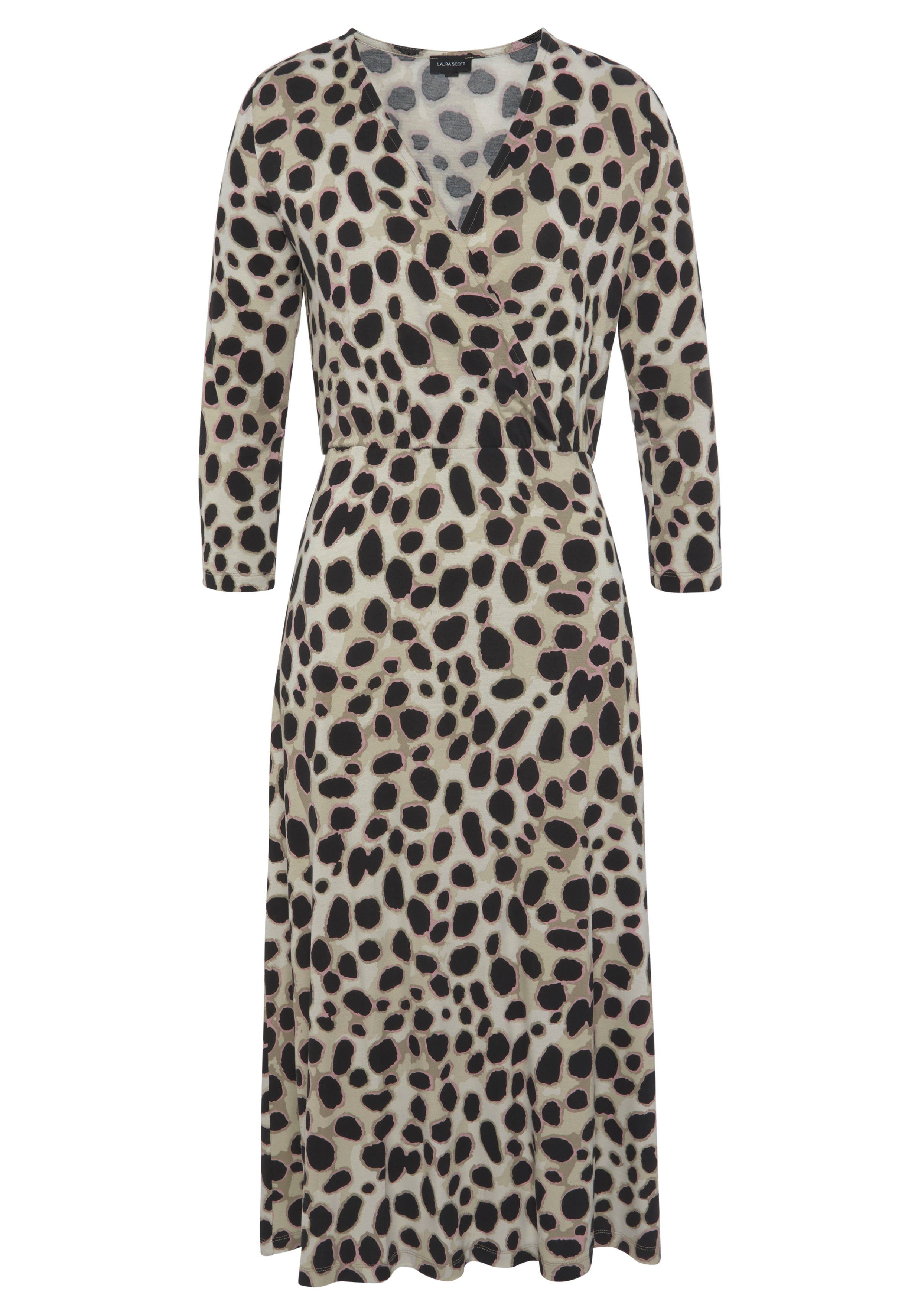 Laura Scott Midi-jurk voor chique gelegenheden, kuitlang, feminin, van viscosemix