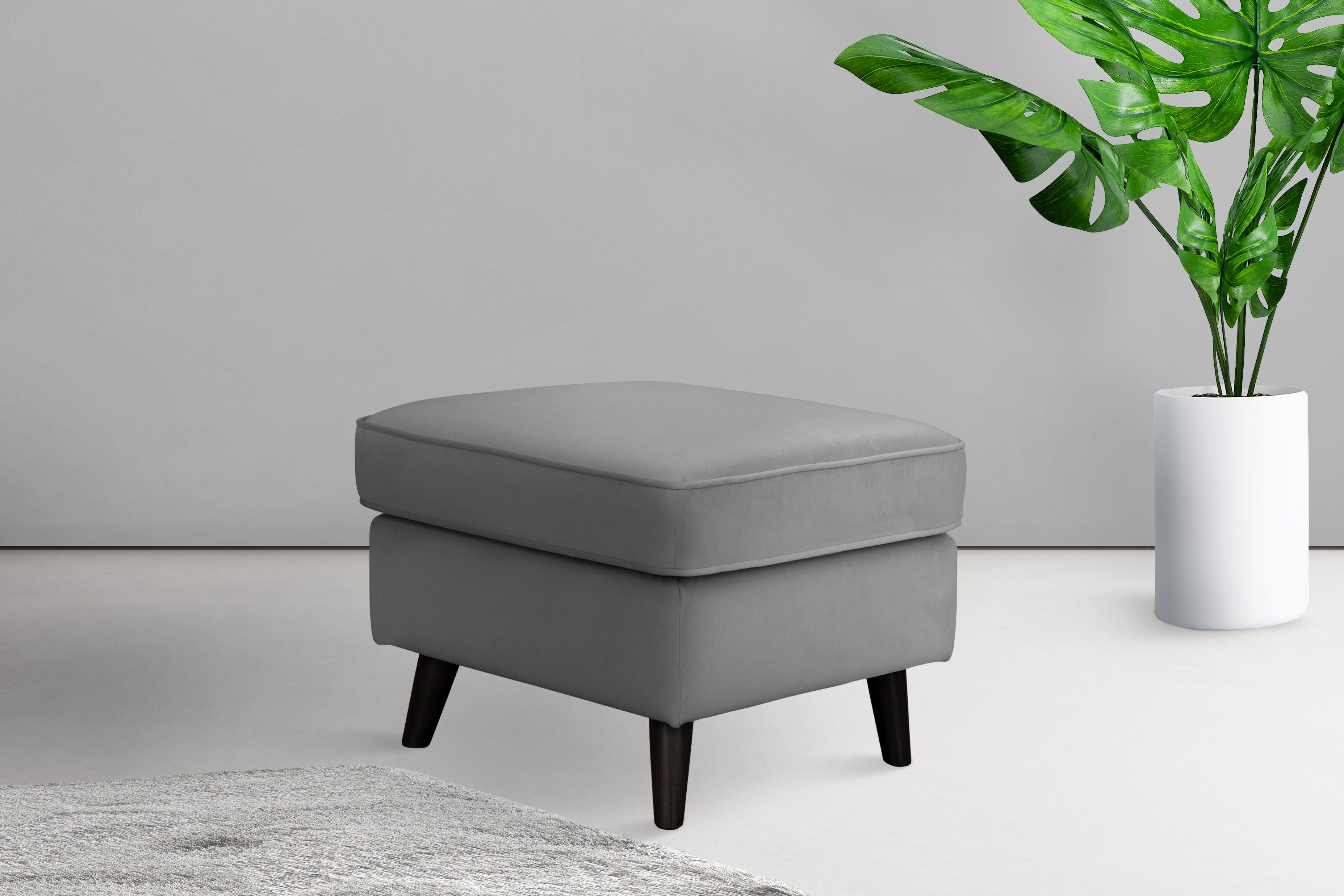 Home affaire Hocker Poef CHISTELLE, ook in bouclé met golfondersteuning, afmetingen: bxdxh: 57x57x46 cm