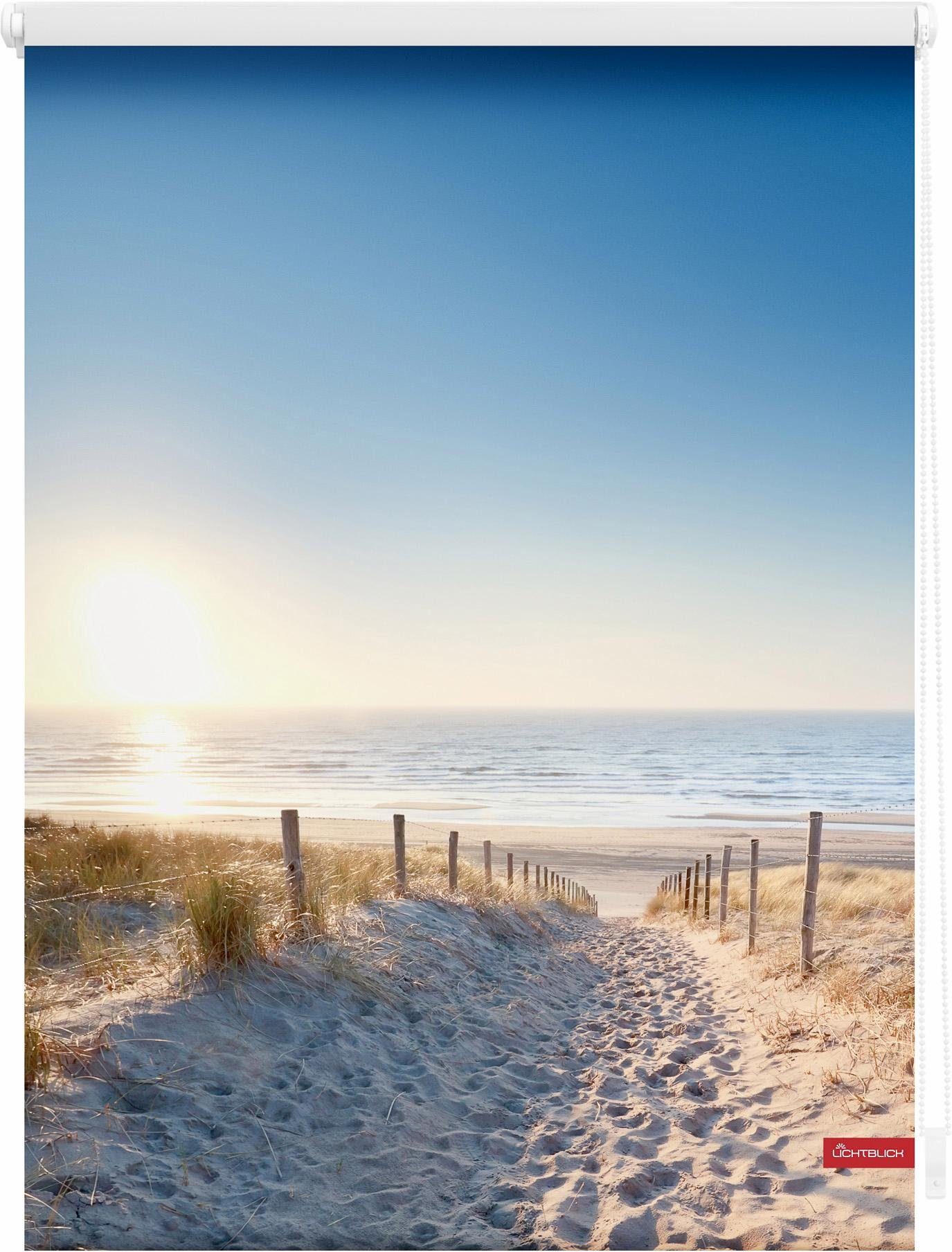 LICHTBLICK Rolgordijn met zijbediening Klemmfix motief Oostzeestrand gedessineerd (1 stuk)