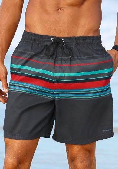 Bench. Zwemshort met contrastkleurige strepen