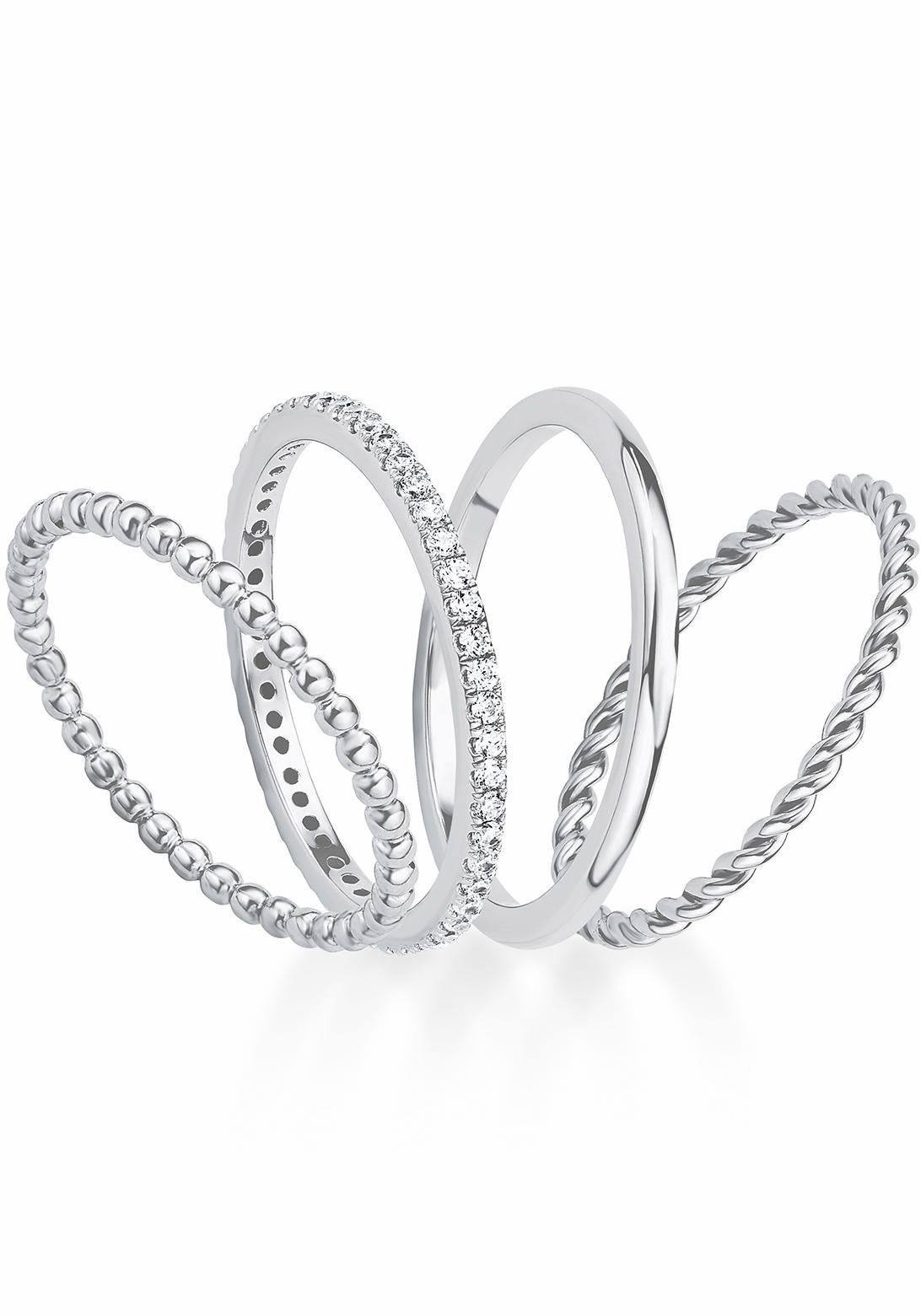 s.Oliver Ringenset 2015038 met zirkoon (synthetisch) (set, 4-delig)