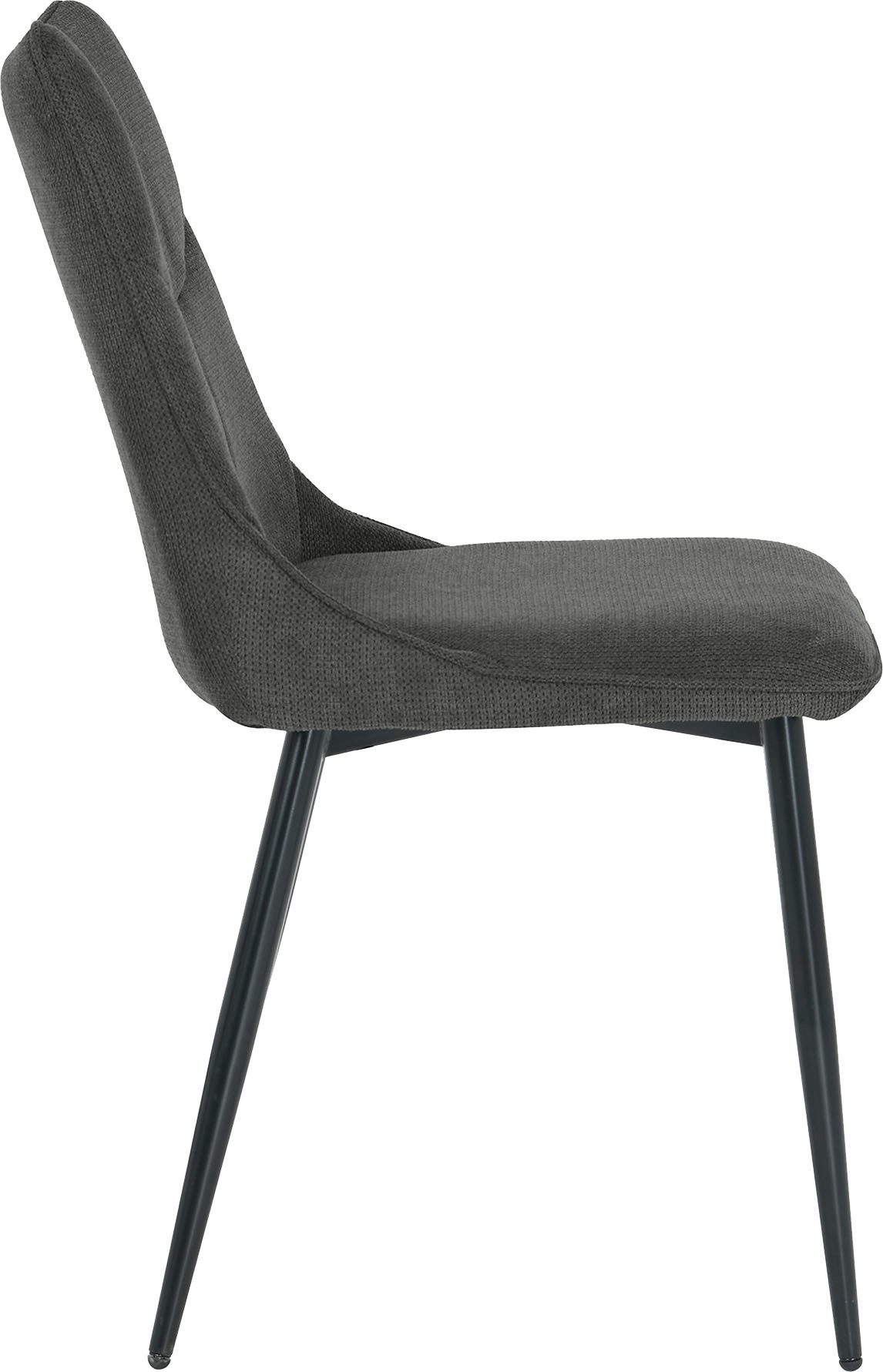 byLIVING Eetkamerstoel Carlo (2-stuks set) Frame van metaal zwart, keukenstoel, geweven stofbekleding, diverse kleuren (set)