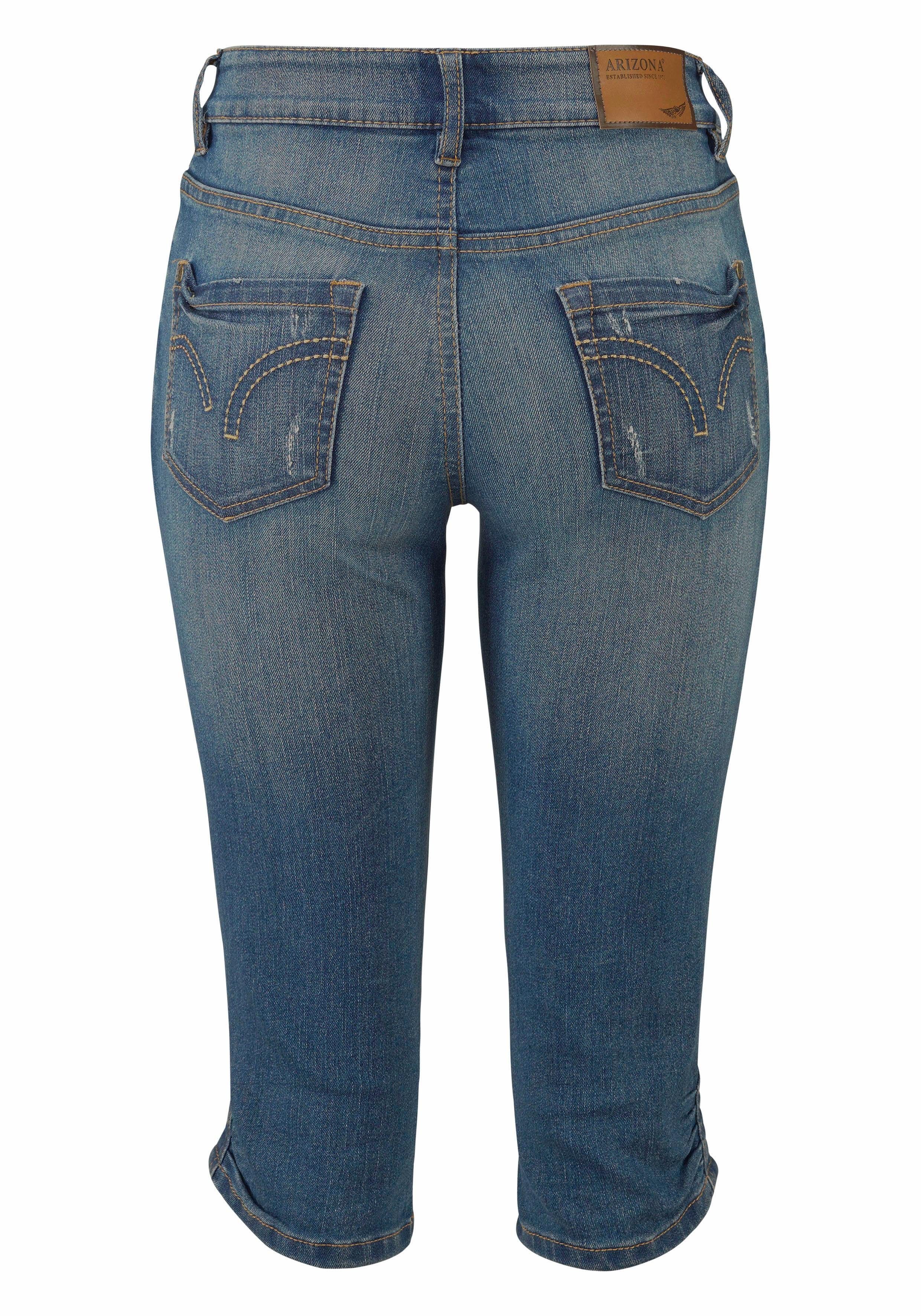 Arizona Capri jeans smalle pasvorm, met destroyed-effecten, lage taille