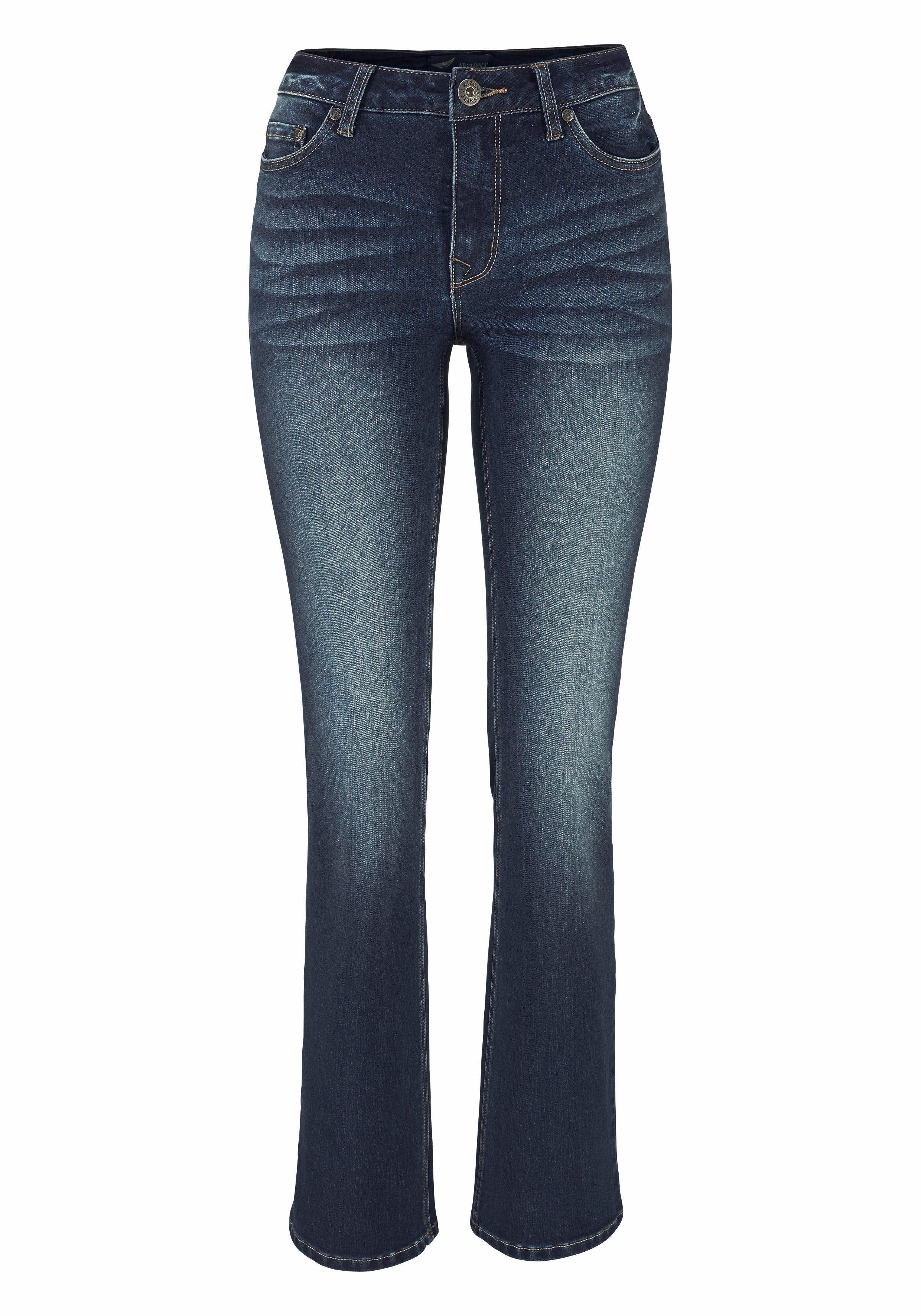 Arizona Bootcut jeans Baby Bootcut licht uitlopende broekspijpen, hoge taille