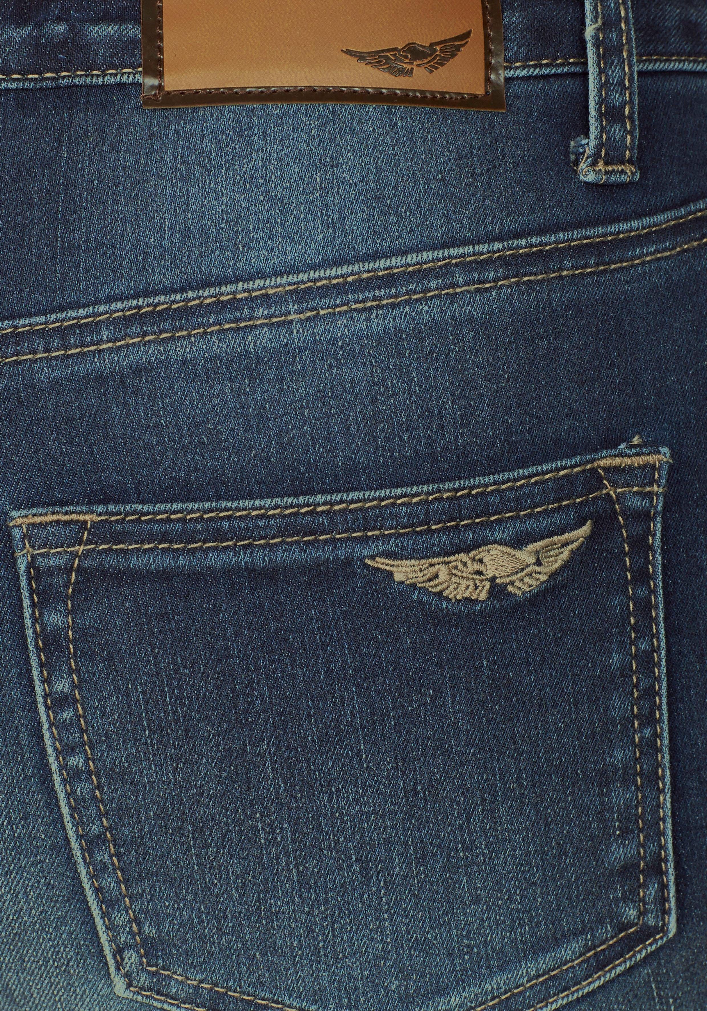 Arizona Bootcut jeans Baby Bootcut licht uitlopende broekspijpen, hoge taille