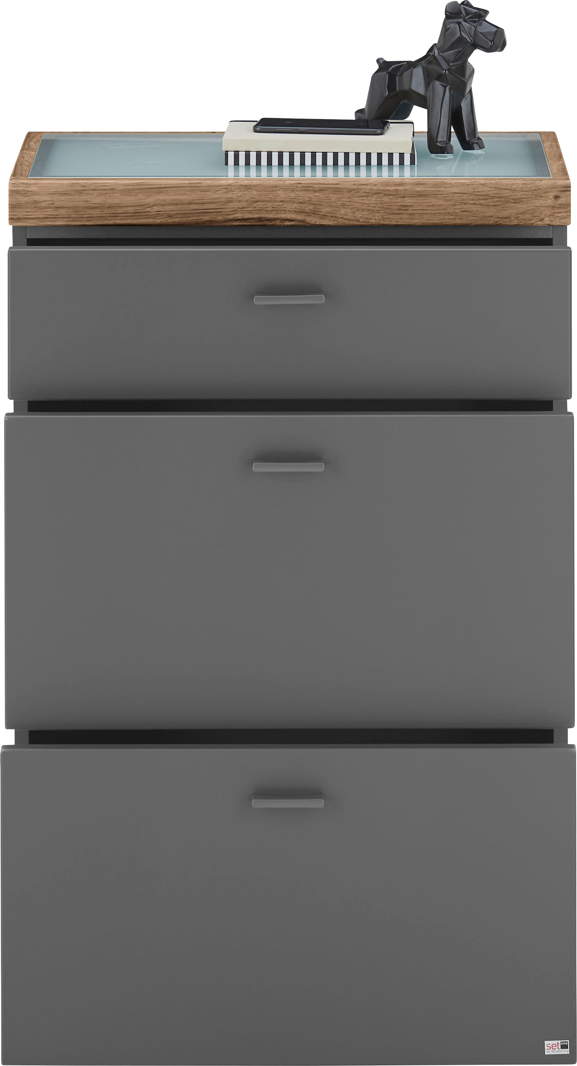 set one by Musterring Dressoir Lancaster Dielen inclusief led-verlichting, in 2 kleuren verkrijgbaar, b 61 x h 104 cm