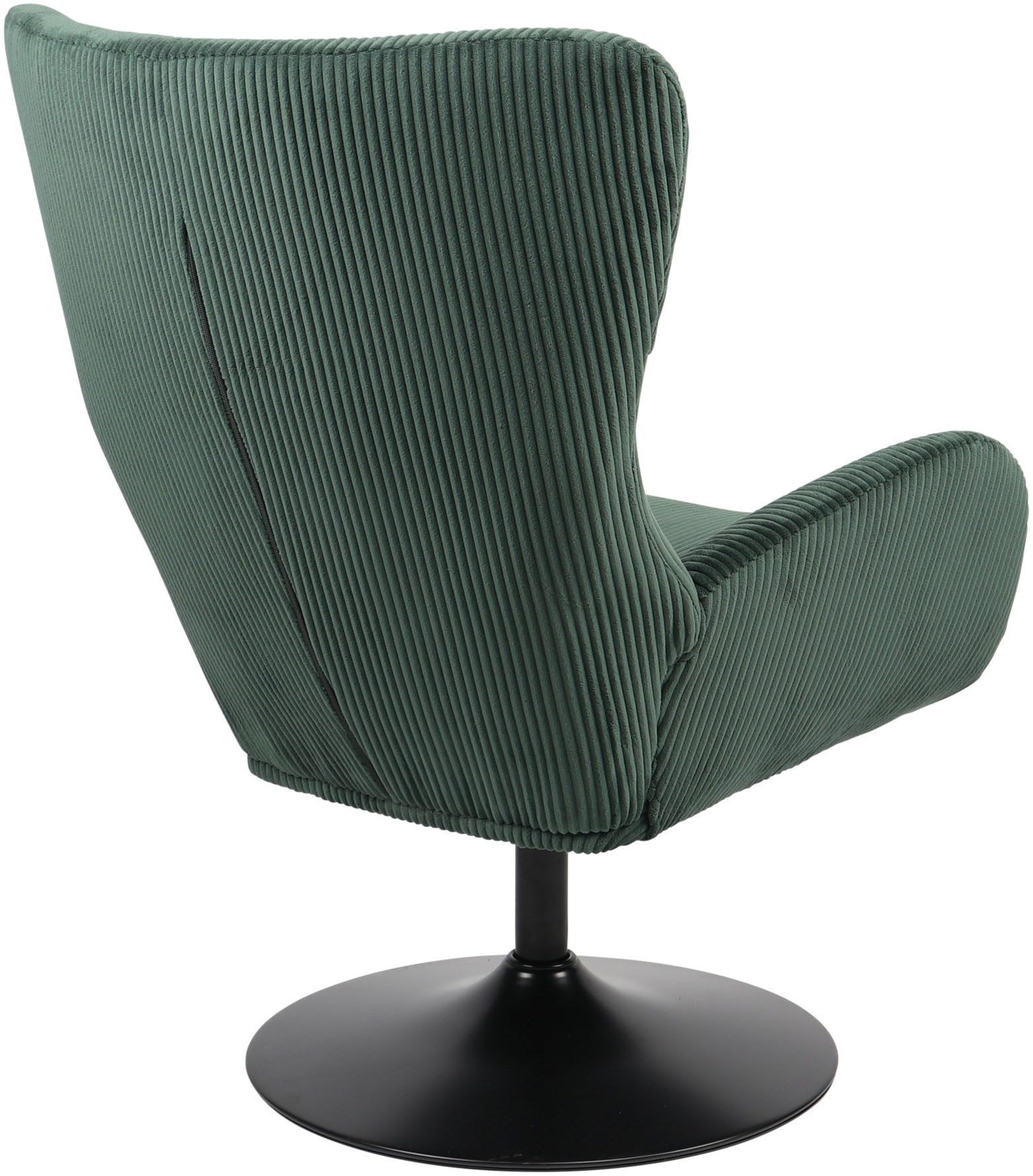 HELA Loungestoel Samos Fauteuil, draaibaar, trompetvoet, microvezel breedcord, armleuningen (1 stuk)