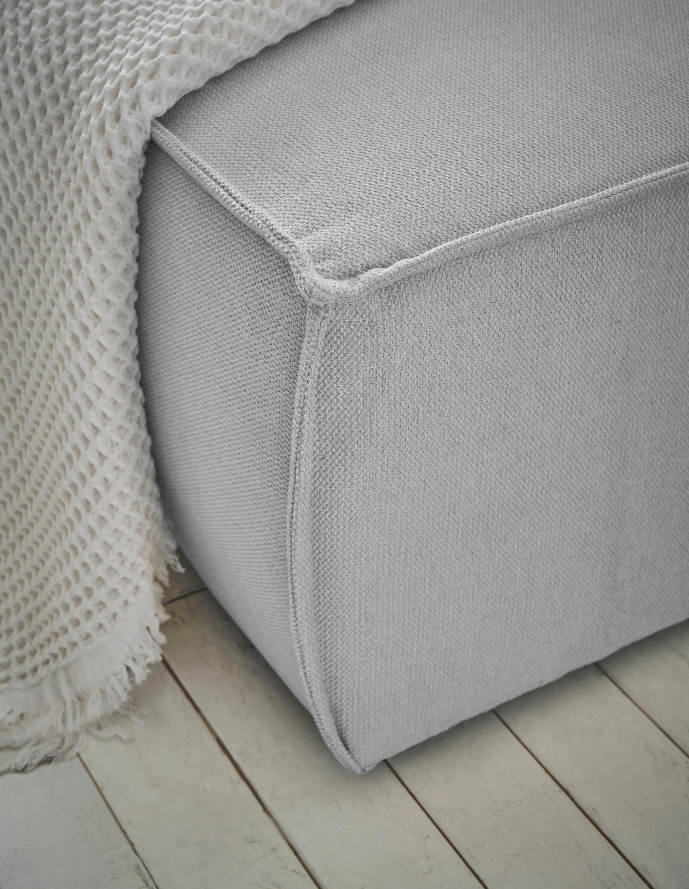andas Hoekbank Finnley slaapbank 267 cm in Bouclé, fijne structuur en cord, L-vorm