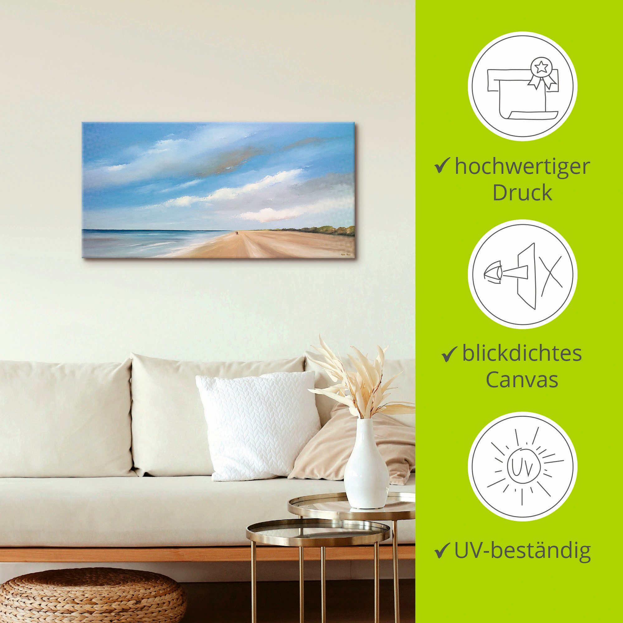 Artland Artprint Langs het strand III als artprint op linnen, muursticker in verschillende maten