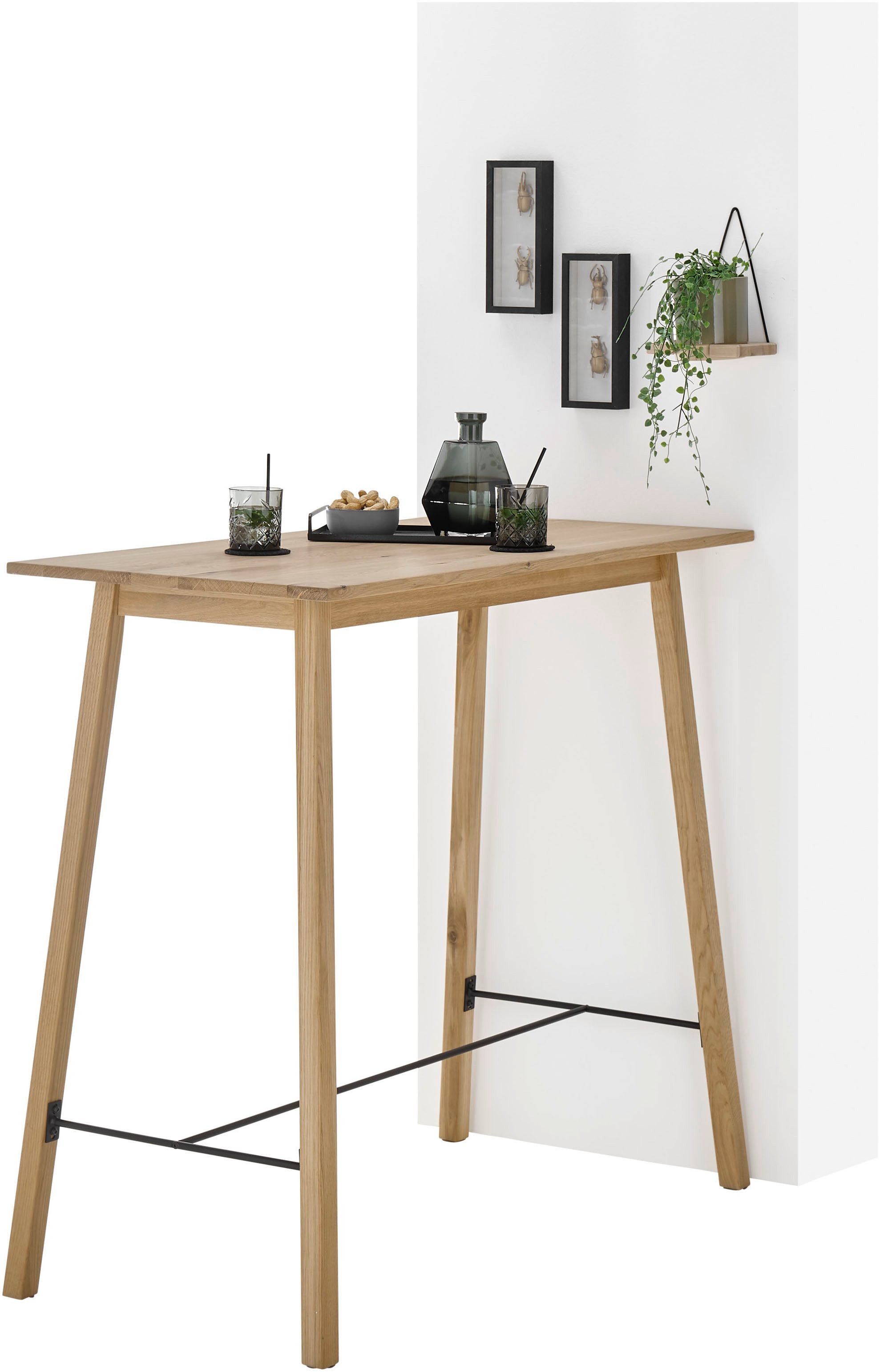 Stolkom Bartafel Jules eik massief hout geolied, hoge tafel BxHxD 120x104x60 cm