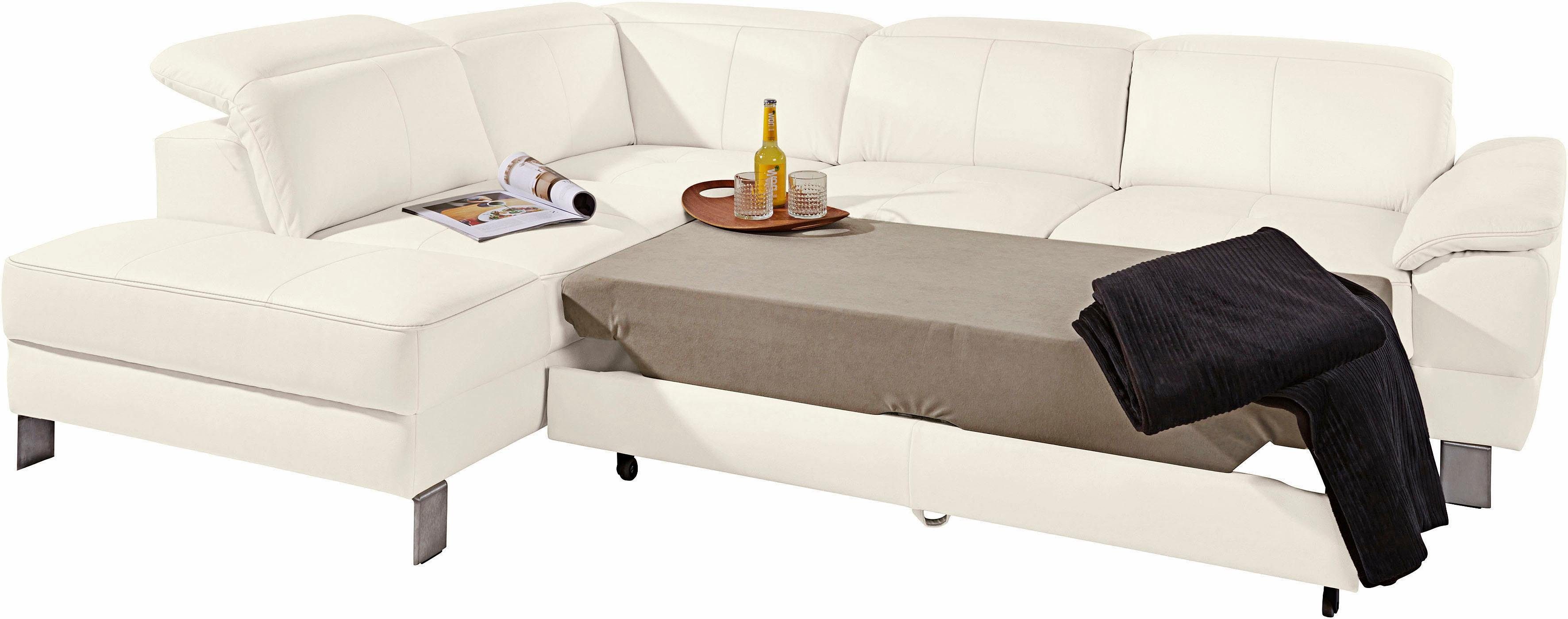 exxpo - sofa fashion Hoekbank Mantua, L-vorm met hoofd- of rugverstelling, bedfunctie en bedlade