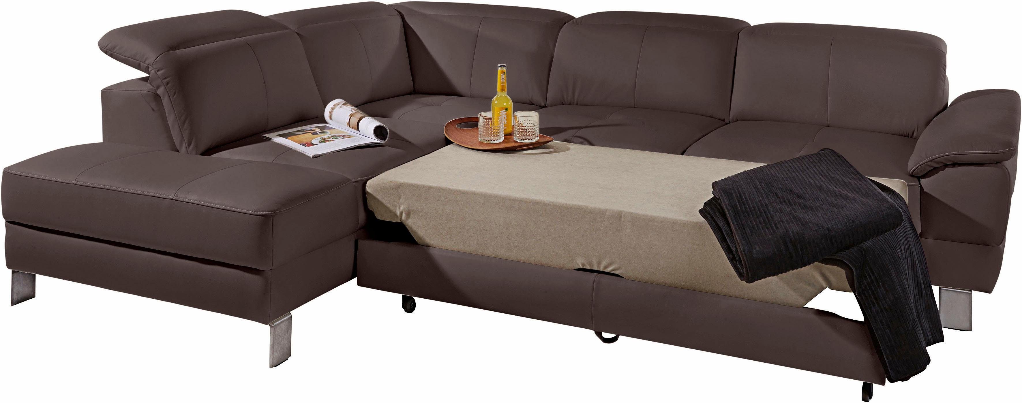 exxpo - sofa fashion Hoekbank Mantua, L-vorm met hoofd- of rugverstelling, bedfunctie en bedlade