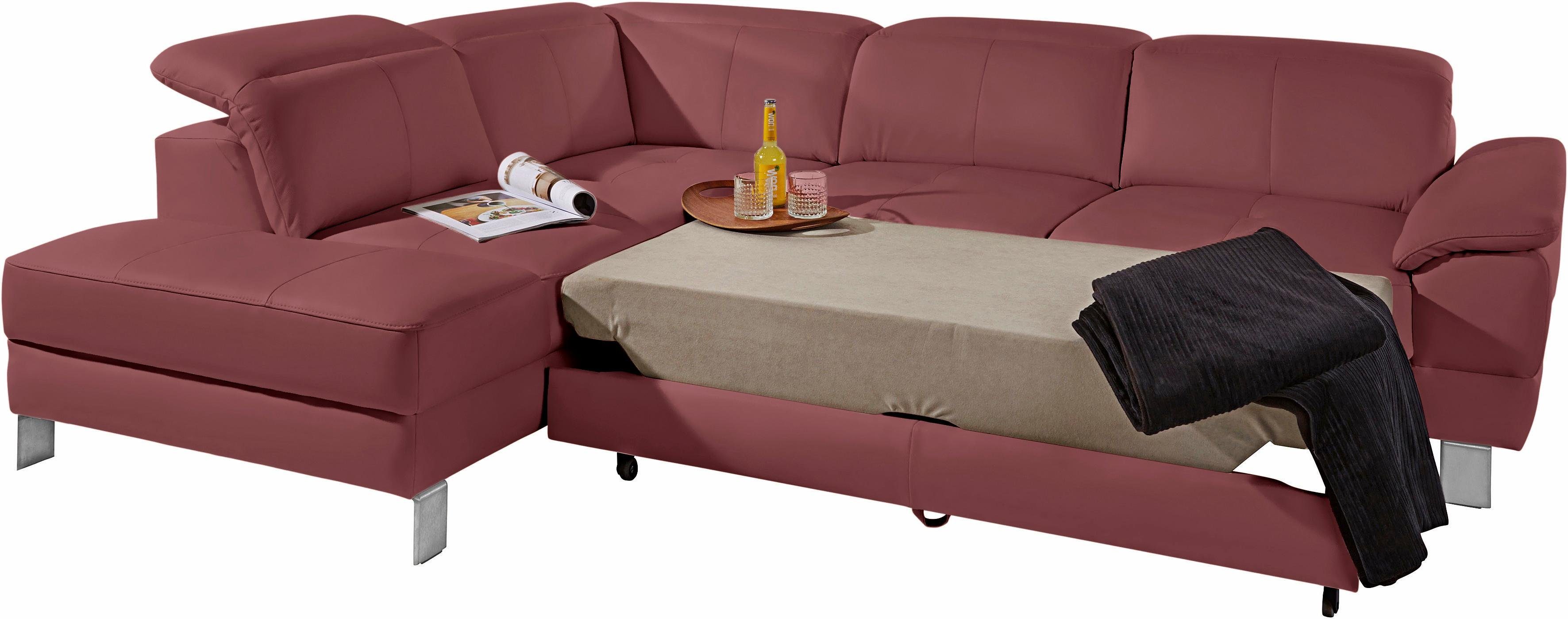 exxpo - sofa fashion Hoekbank Mantua, L-vorm met hoofd- of rugverstelling, bedfunctie en bedlade