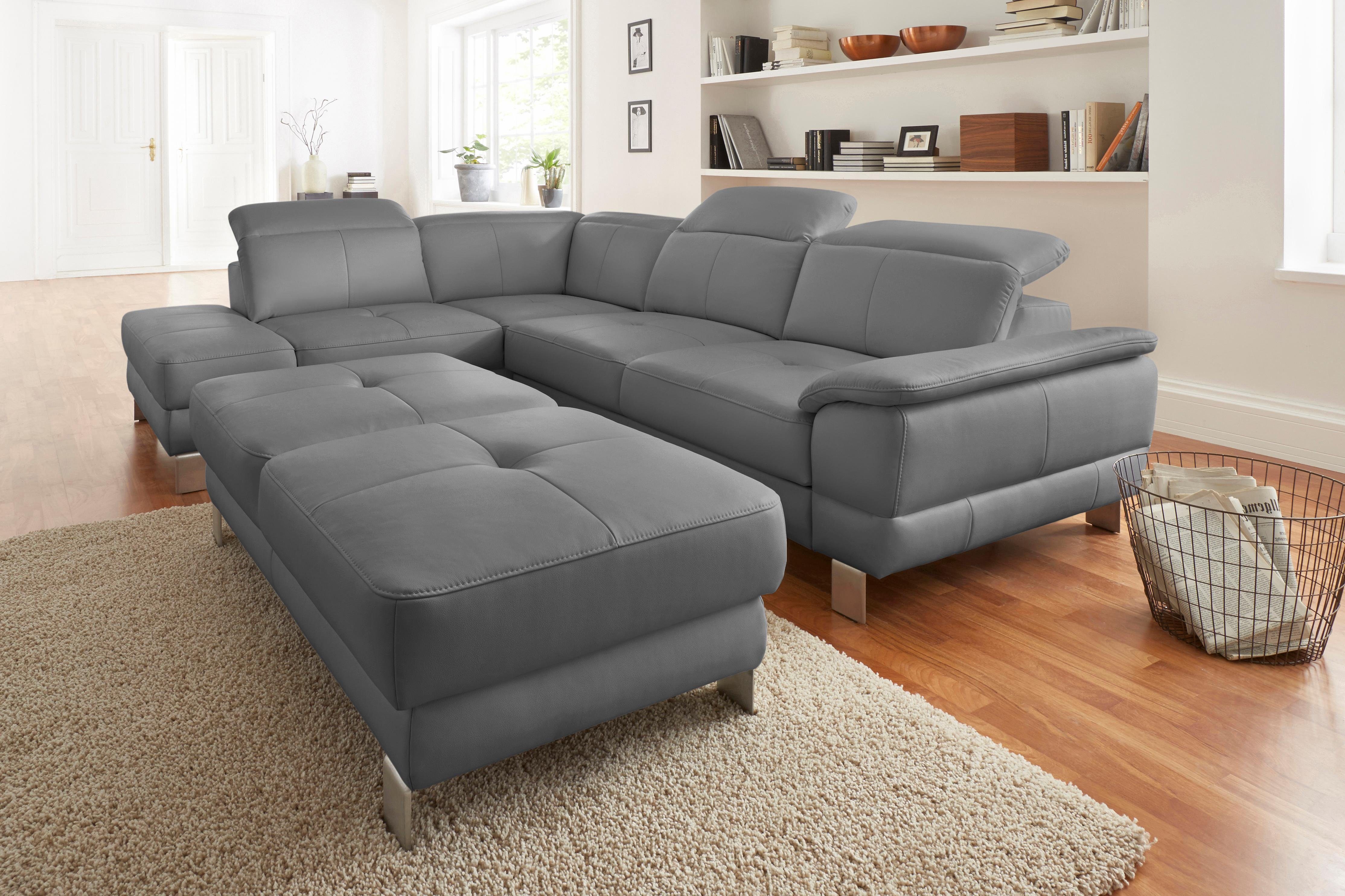 Exxpo - sofa fashion Hoekbank Mantua, L-vorm met hoofd- of rugverstelling, bedfunctie en bedlade