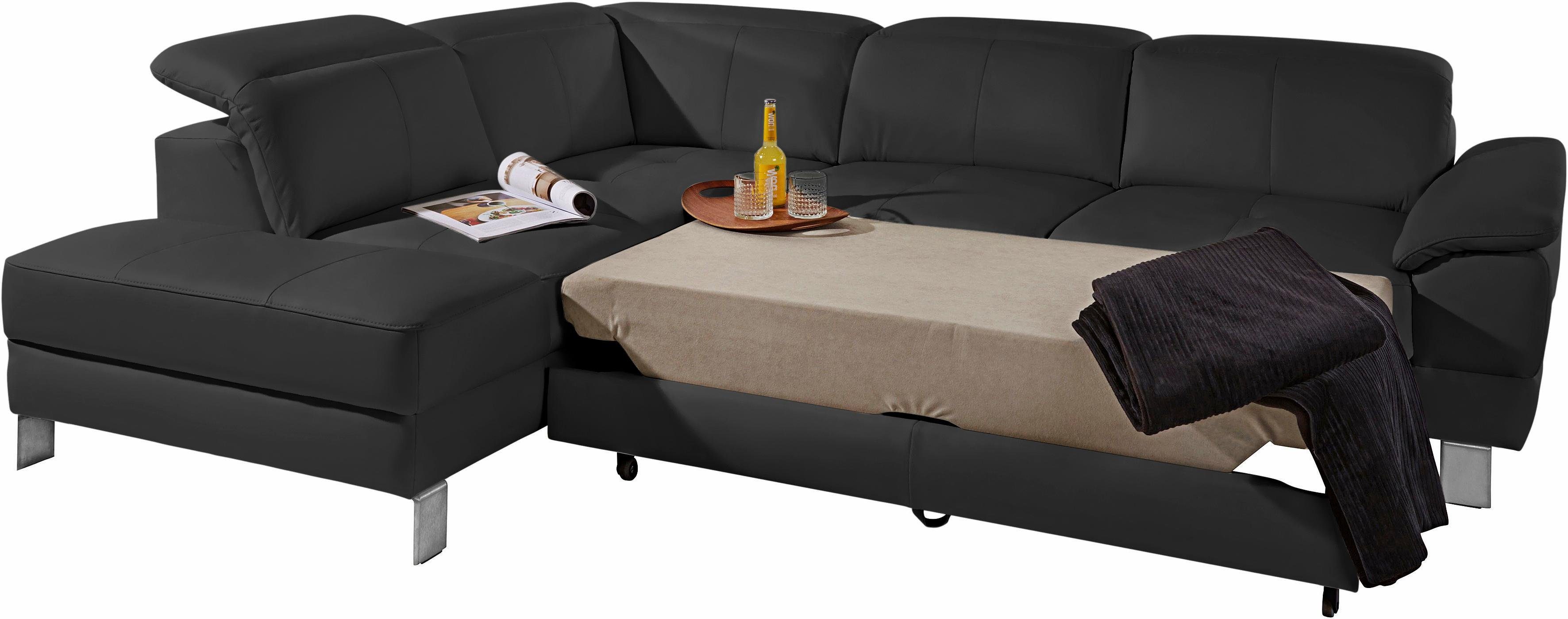 exxpo - sofa fashion Hoekbank Mantua, L-vorm met hoofd- of rugverstelling, bedfunctie en bedlade