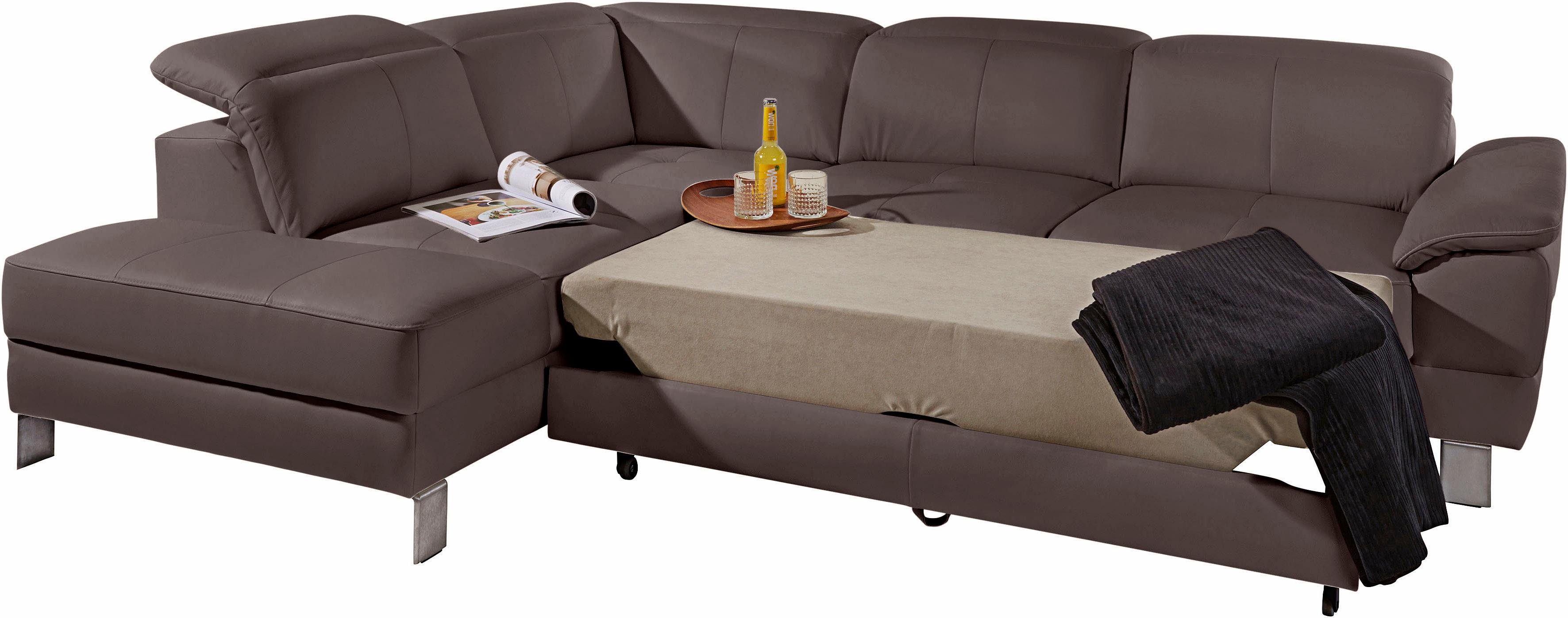 exxpo - sofa fashion Hoekbank Mantua, L-vorm met hoofd- of rugverstelling, bedfunctie en bedlade