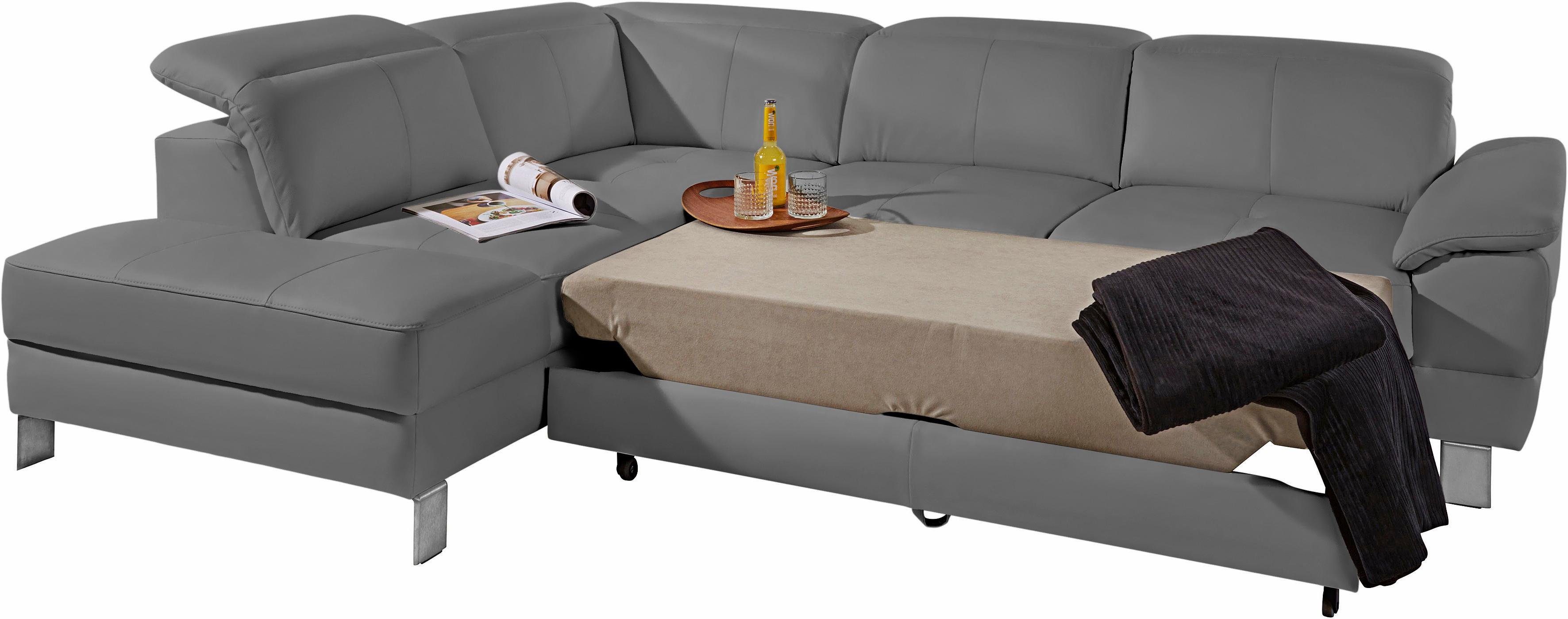 exxpo - sofa fashion Hoekbank Mantua, L-vorm met hoofd- of rugverstelling, bedfunctie en bedlade