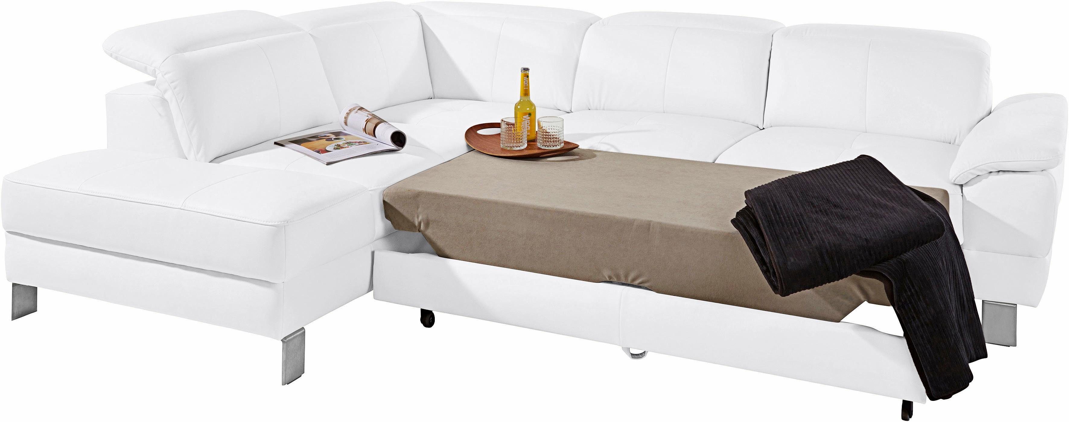 exxpo - sofa fashion Hoekbank Mantua, L-vorm met hoofd- of rugverstelling, bedfunctie en bedlade