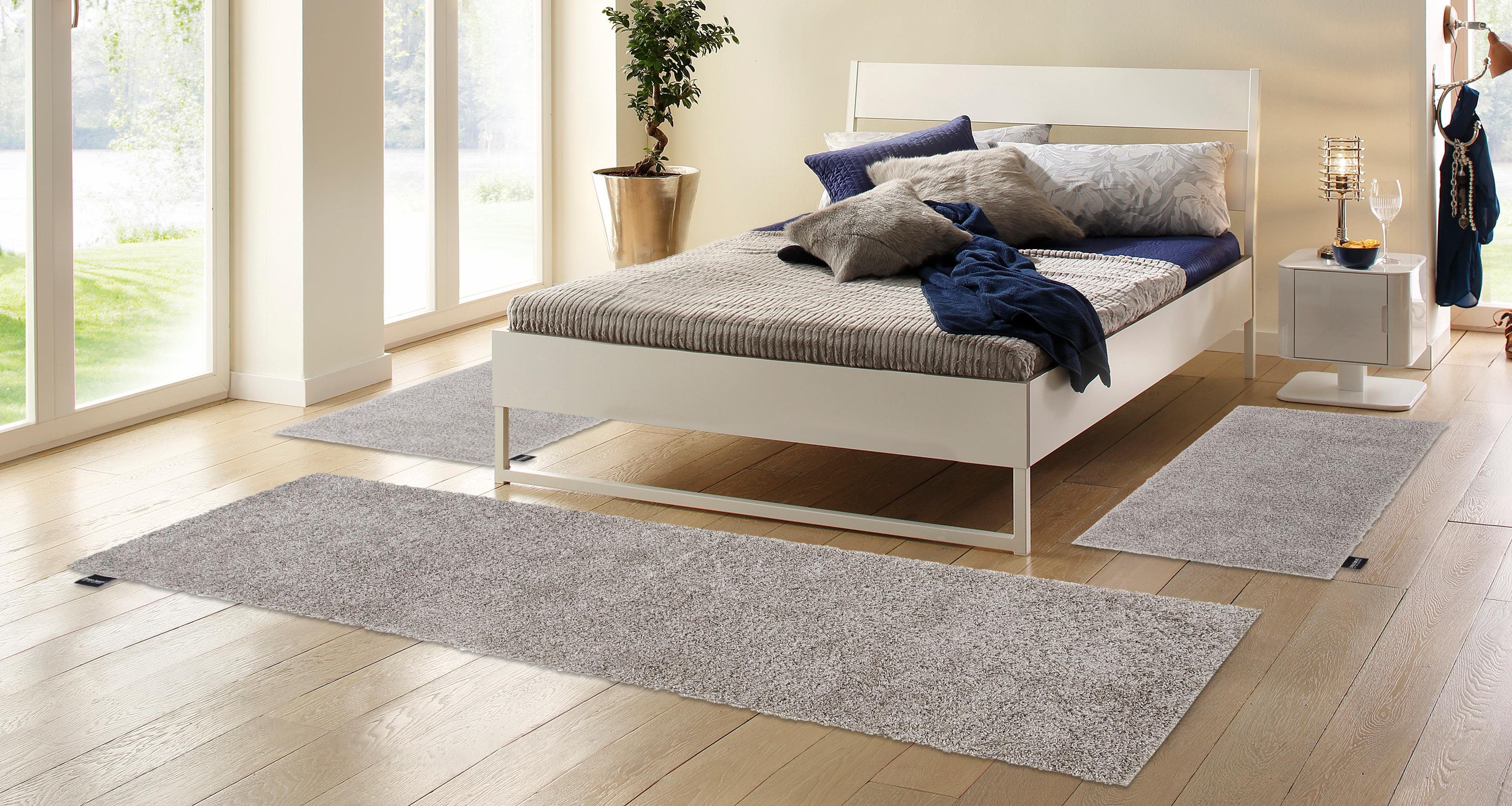 Bruno Banani Set slaapkamerkleedjes Shaggy Soft geweven, unikleuren, bijzonder zacht, slaapkamerkleed, loperset