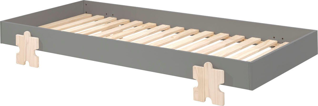 Vipack Kinderledikant Modulo, stapelbaar eenpersoonsbed, incl. lattenbodem, 2 kleuren Ligoppervlak 90/200 cm, afzonderlijk of als 2-delige set verkrijgbaar