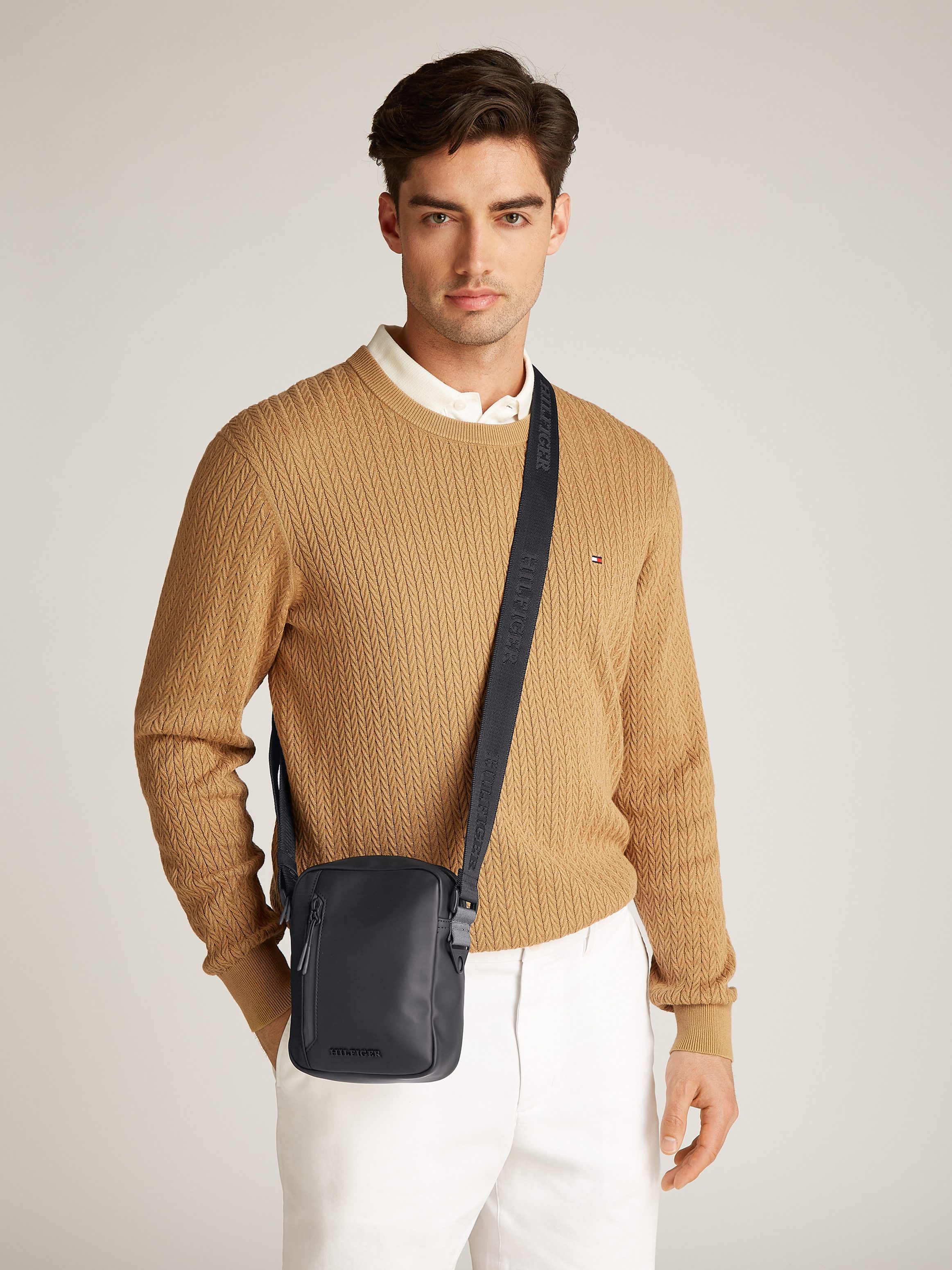 Tommy Hilfiger Schoudertas TH SEAONAL MINI REPORTER , heren mini bag, vrijetijds tas, schoudertas met logo-opdruk