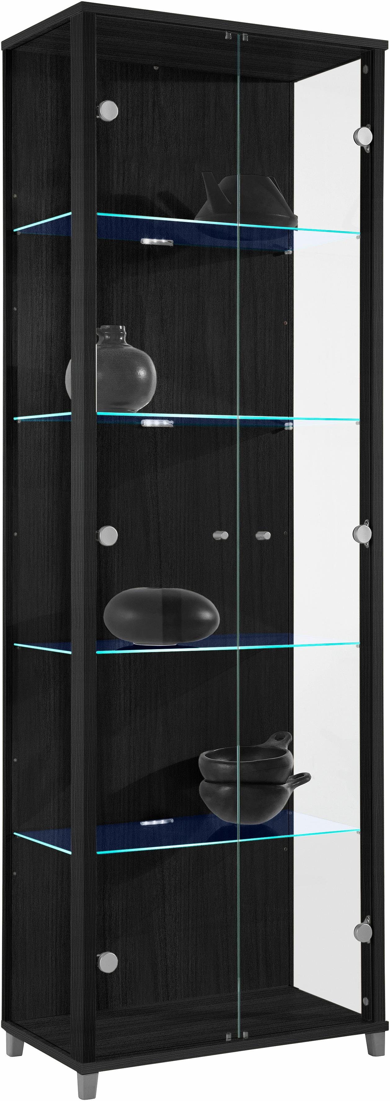fif möbel Vitrinekast OPTIMA Staande vitrine/glasvitrine met 2 glazen deuren, perfect voor verzamelaars, verzamelvitrine
