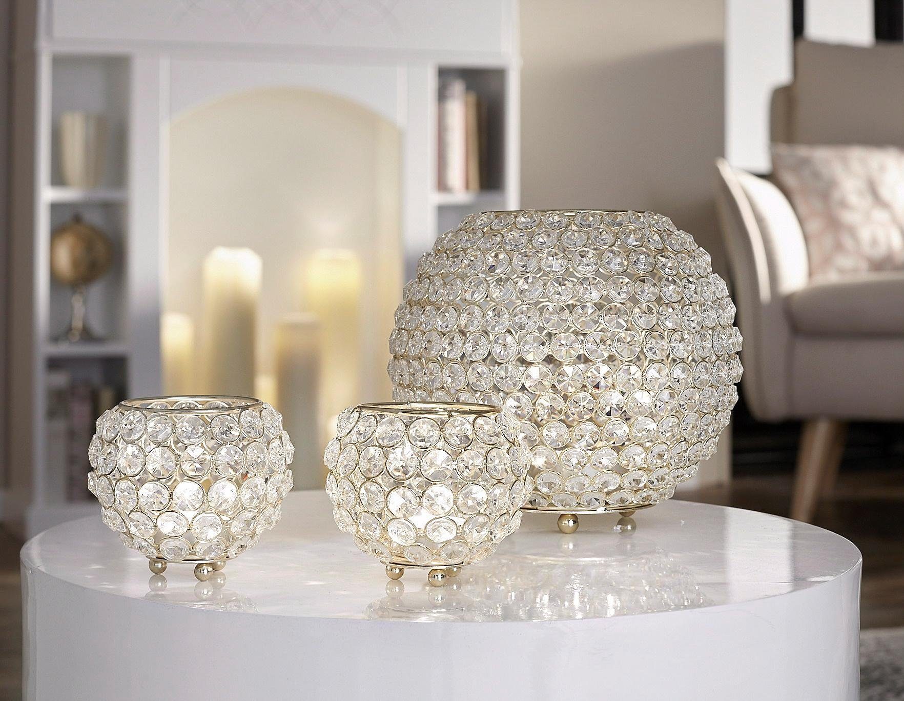 Home affaire Waxinelichthouder Kristal (set, 2 stuks)