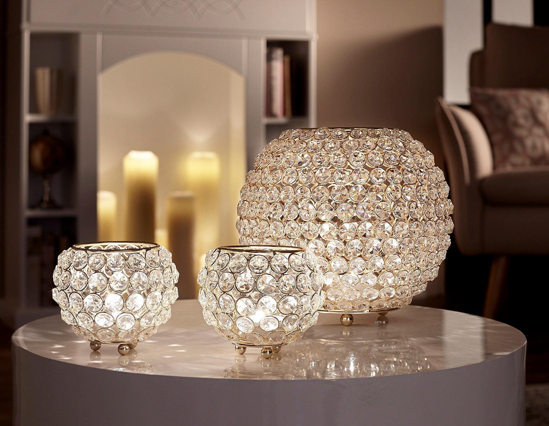 Home affaire Waxinelichthouder Kristal (set, 2 stuks)