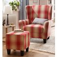 home affaire fauteuil chilly met prettig binnenveringsinterieur, in drie verschillende stofkwaliteiten te bestellen, zithoogte 44 cm (set, 2 stuks) rood
