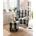 home affaire fauteuil chilly met prettig binnenveringsinterieur, in drie verschillende stofkwaliteiten te bestellen, zithoogte 44 cm (set, 2 stuks) blauw