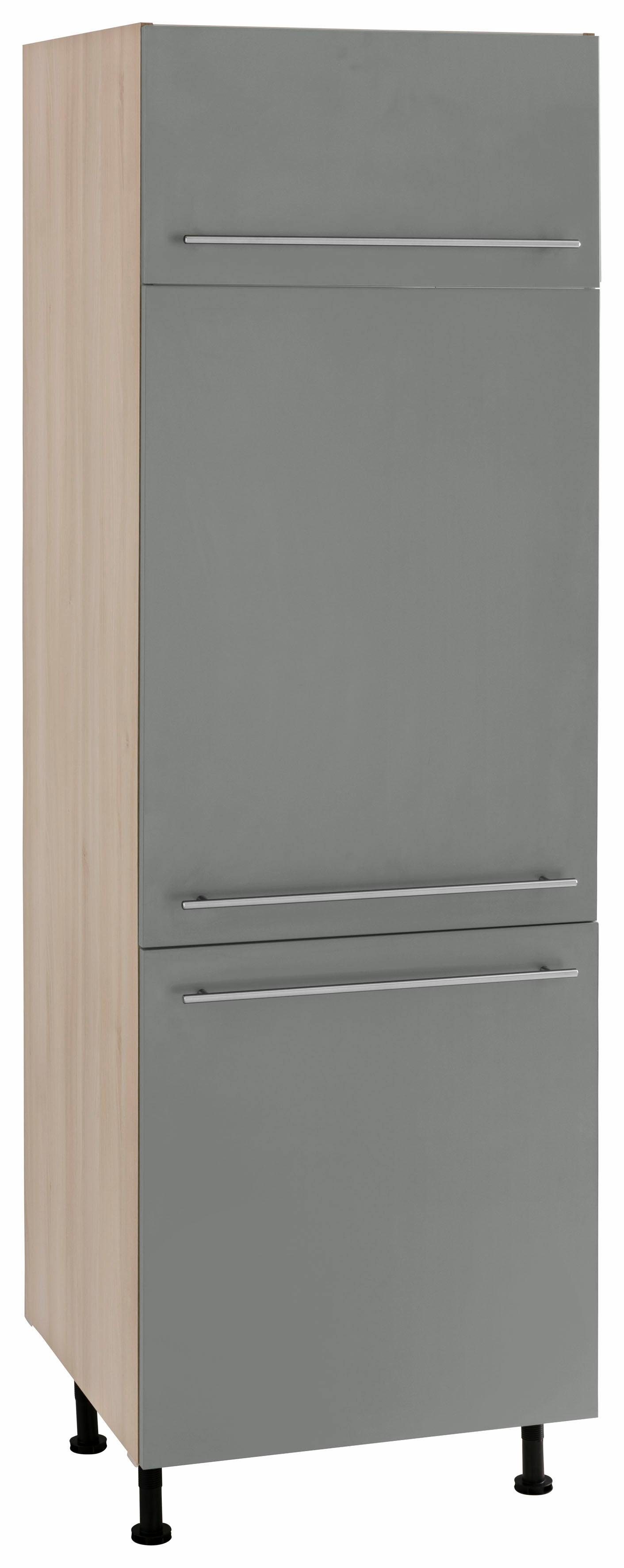 OPTIFIT Koelkastombouw Bern 60 cm breed, 212 cm hoog, met in hoogte verstelbare stelpoten ombouwkasten grijs