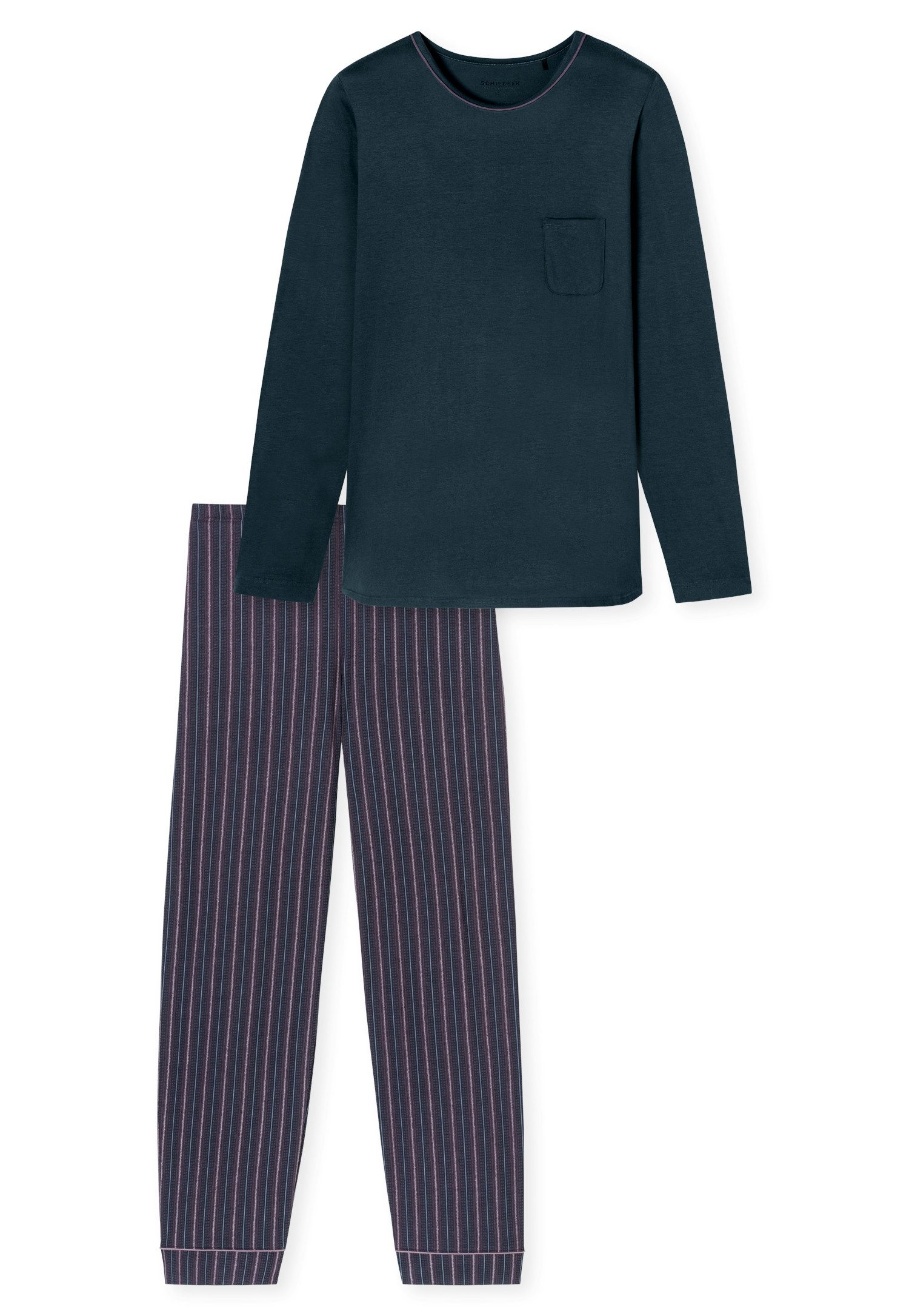 Schiesser Pyjama Comfort Nightwear met coole patroonbroek (2-delig)