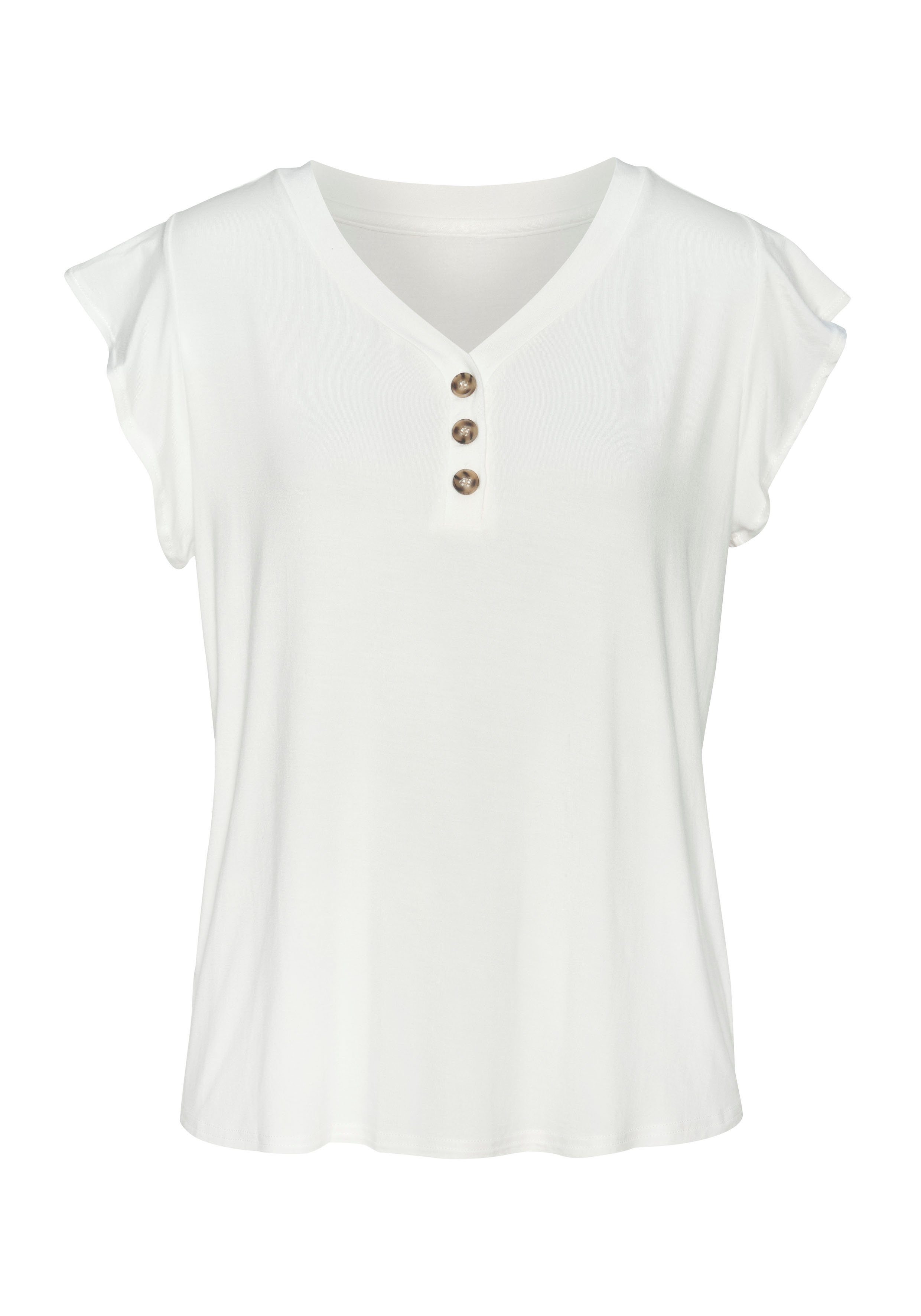 Lascana Shirt Met sierknoppen in hoornlook (2-delig Set van 2)