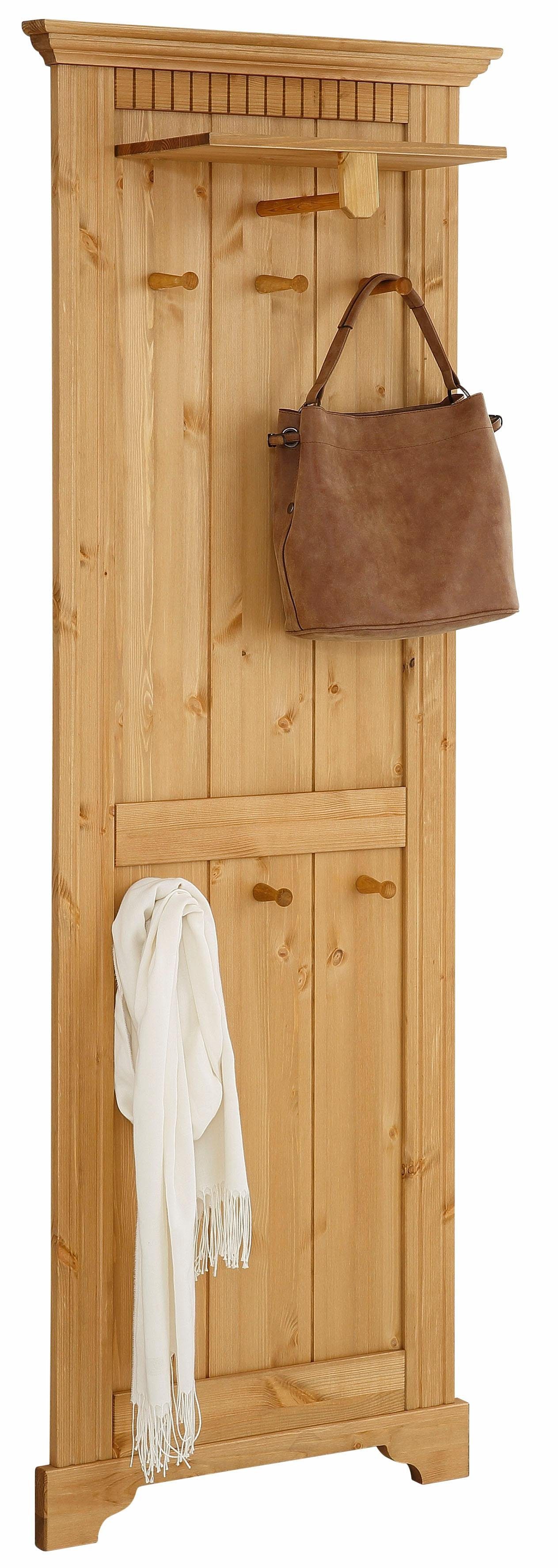 Home affaire Kapstokpaneel Rustiek gemaakt van massief, fsc-gecertificeerd grenen, 64 cm breed kapstokken beige