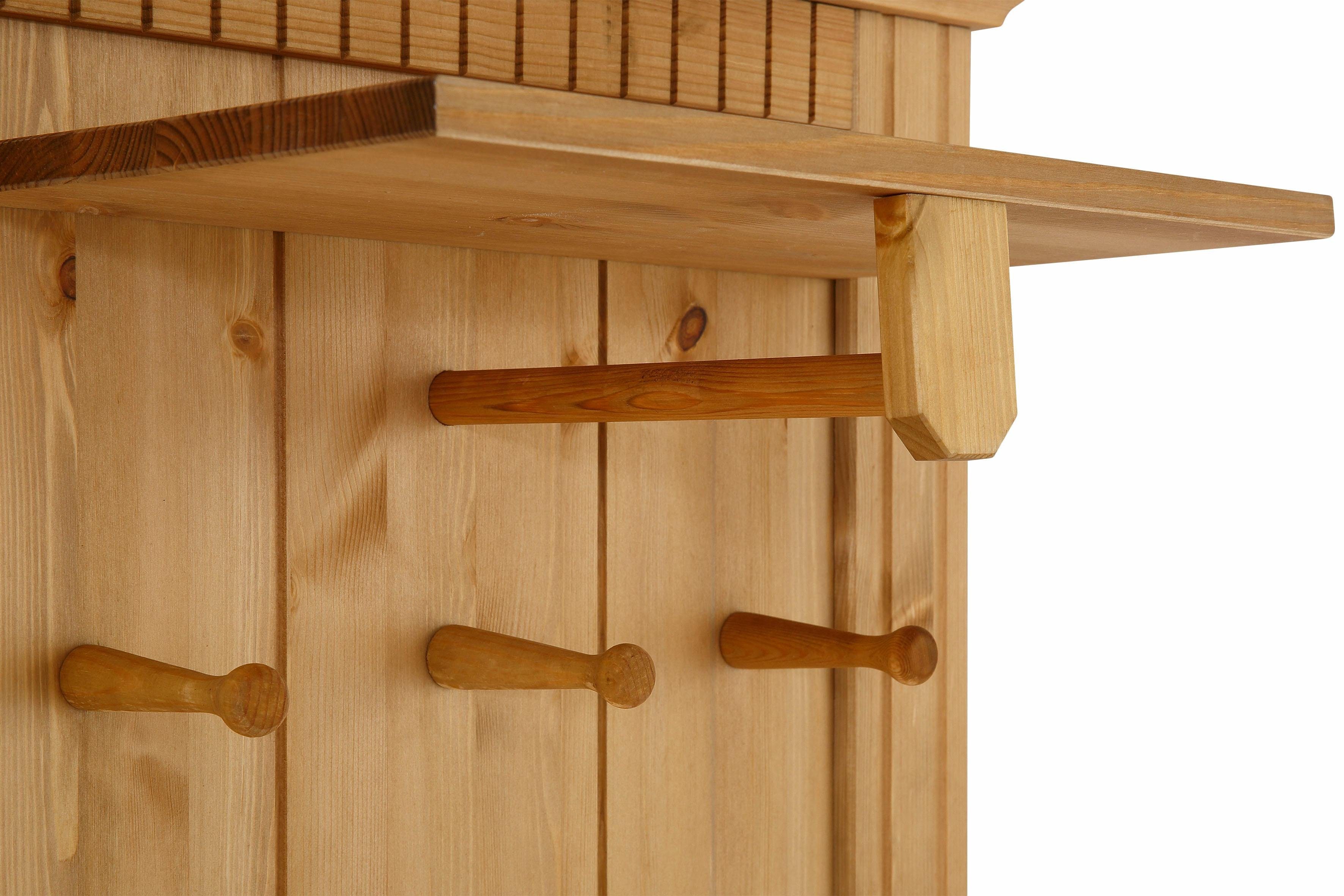 Home affaire Kapstokpaneel Rustiek gemaakt van massief, fsc-gecertificeerd grenen, 64 cm breed